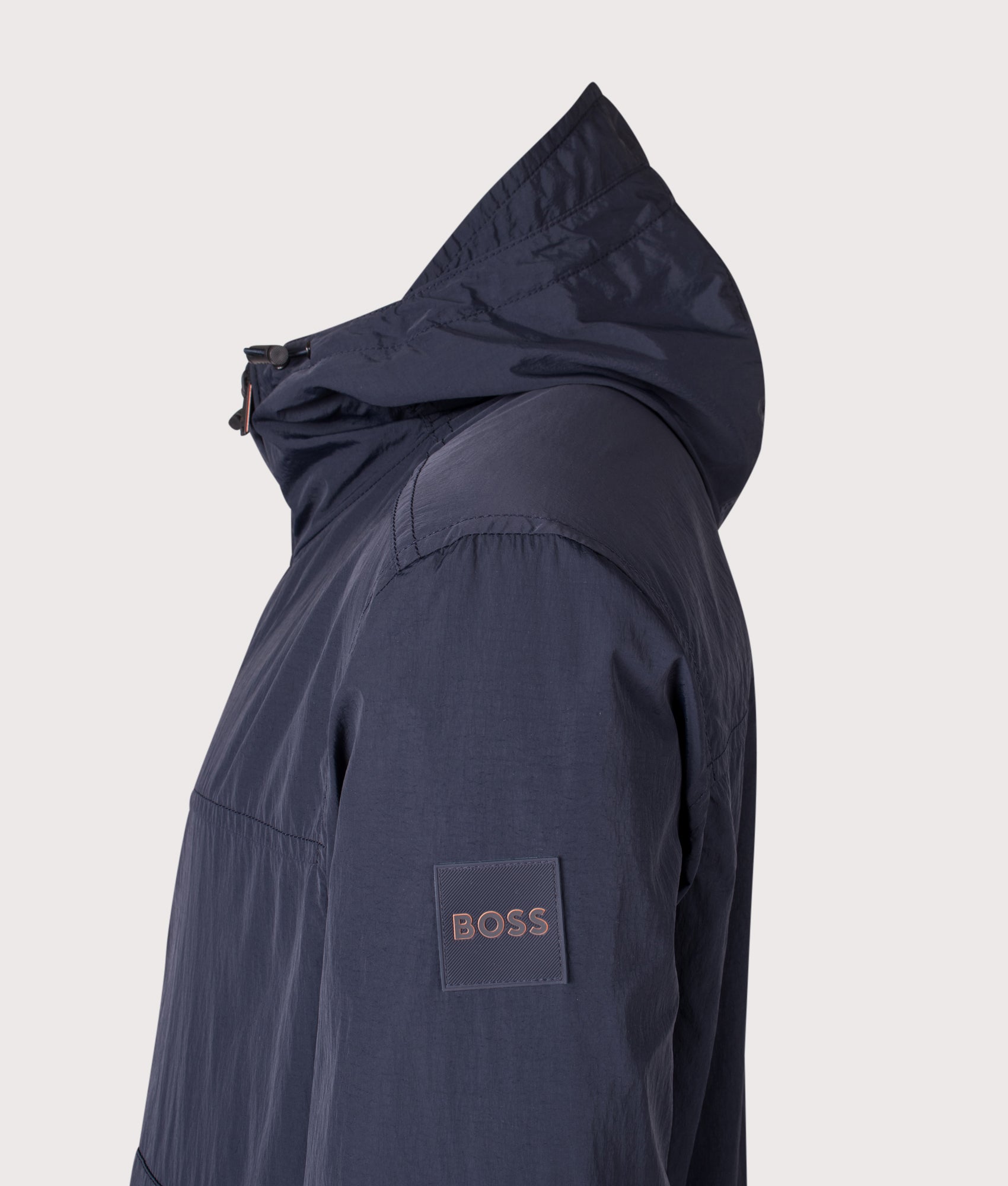Orip Jacket in Dark Blue | BOSS | EQVVS | Side detail shot