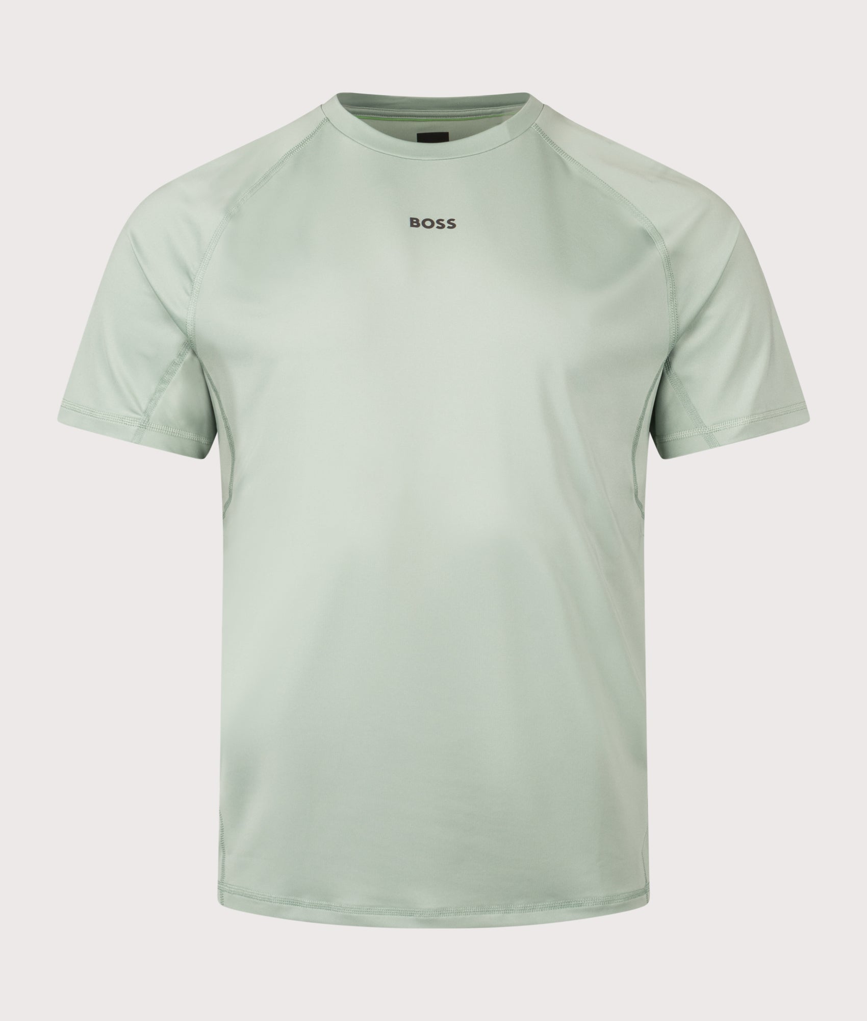 BOSS Slim Fit Active 1 T-Shirt in open green at EQVVS Menswear. Front shot.