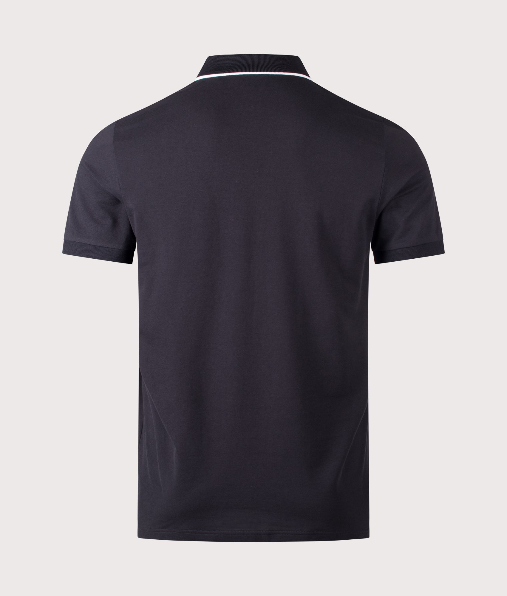 BOSS Slim Fit Philix Polo Shirt in Dark Blue at EQVVS Menswear. Back shot.