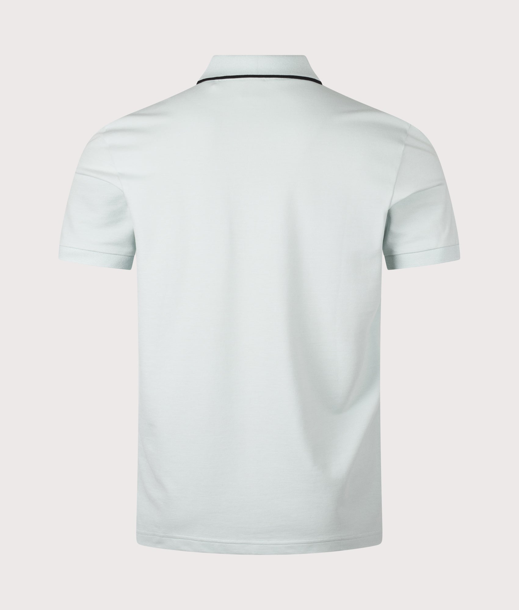 BOSS Philix Polo Shirt in Turquoise/Aqua at EQVVS Menswear. Back shot.