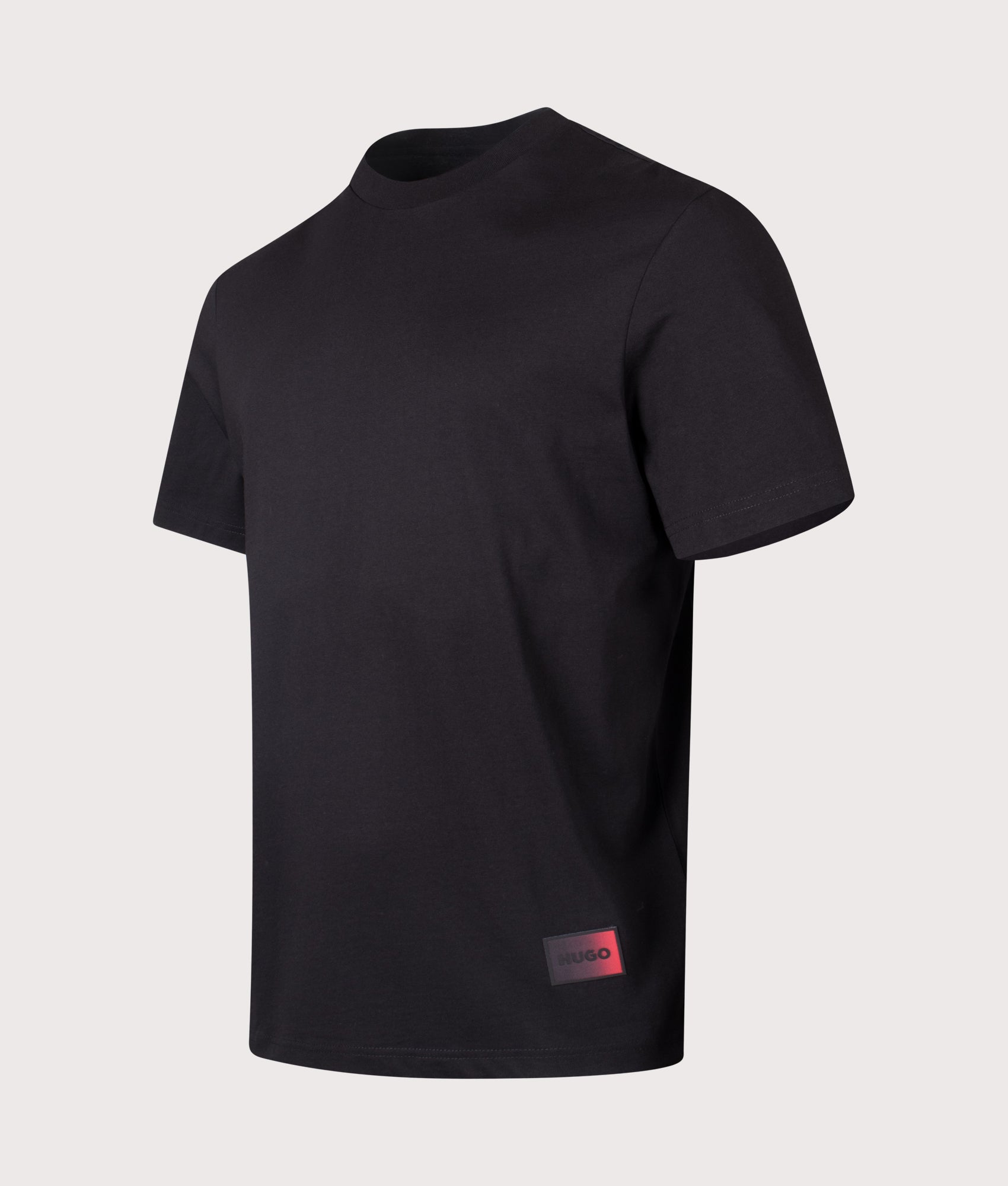 Relaxed Fit Danoto T-Shirt in Black | 100% Cotton | HUGO | EQVVS | Front angle shot 