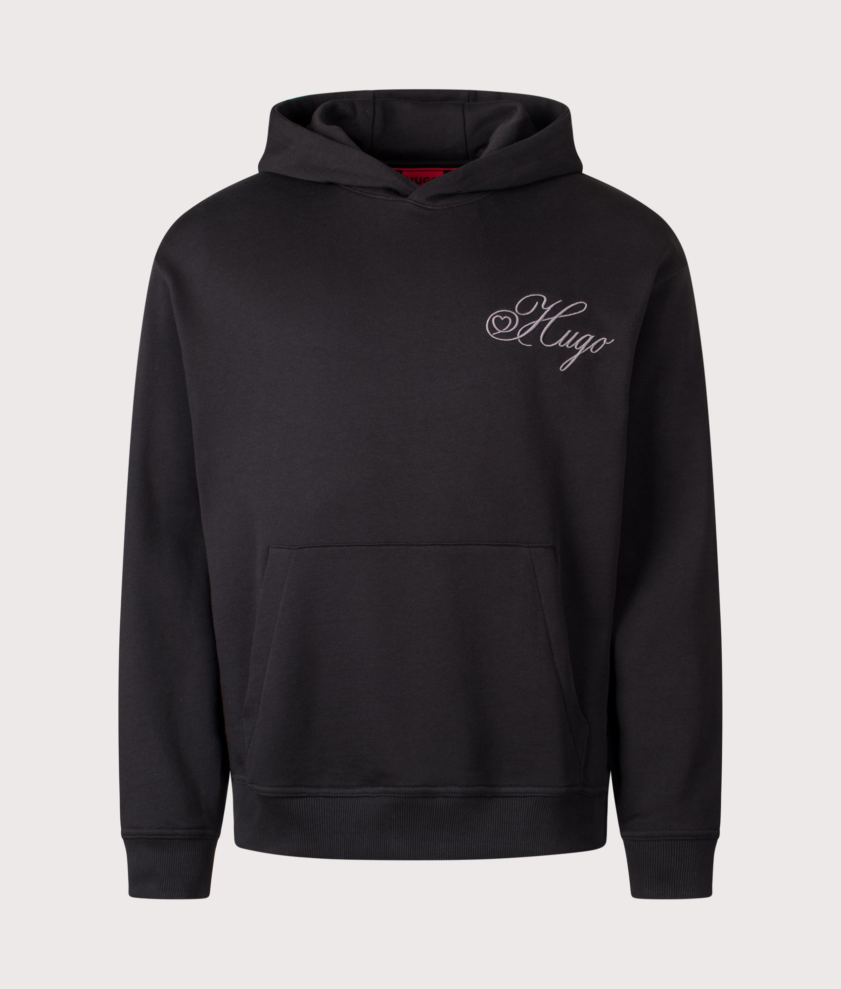 Relaxed Fit Dalento Sweatshirt by HUGO in Black. Shot by EQVVS. Front shot.