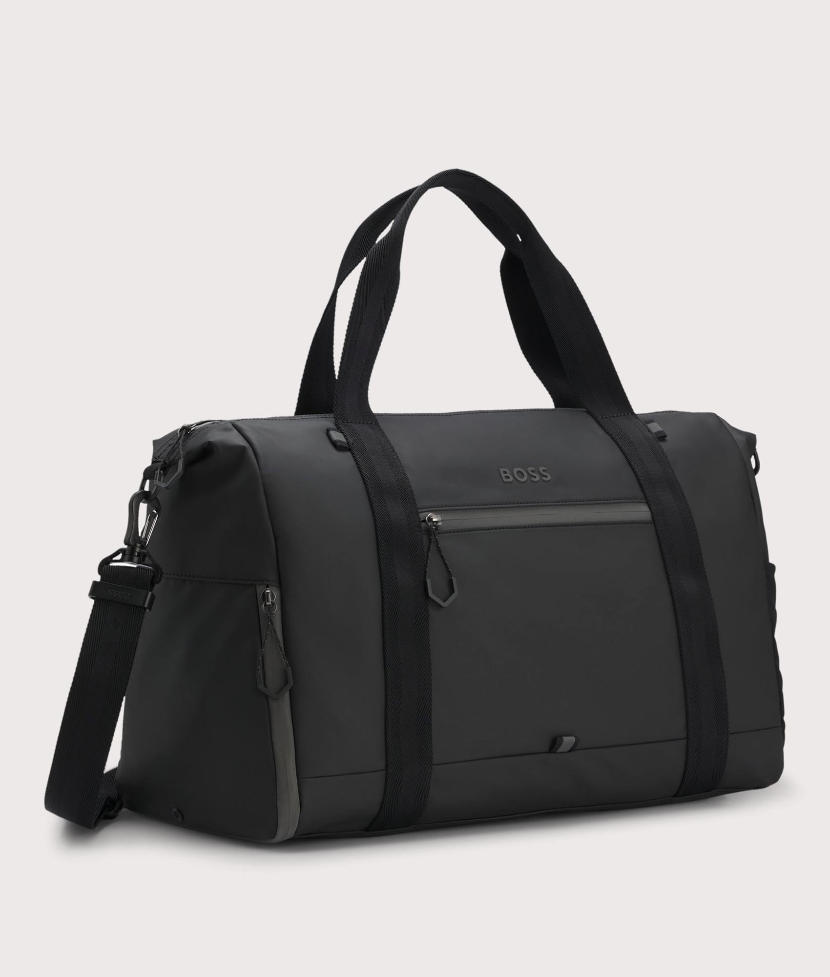Stenson Holdall Bag in Black | BOSS | EQVVS | Front angle shot 