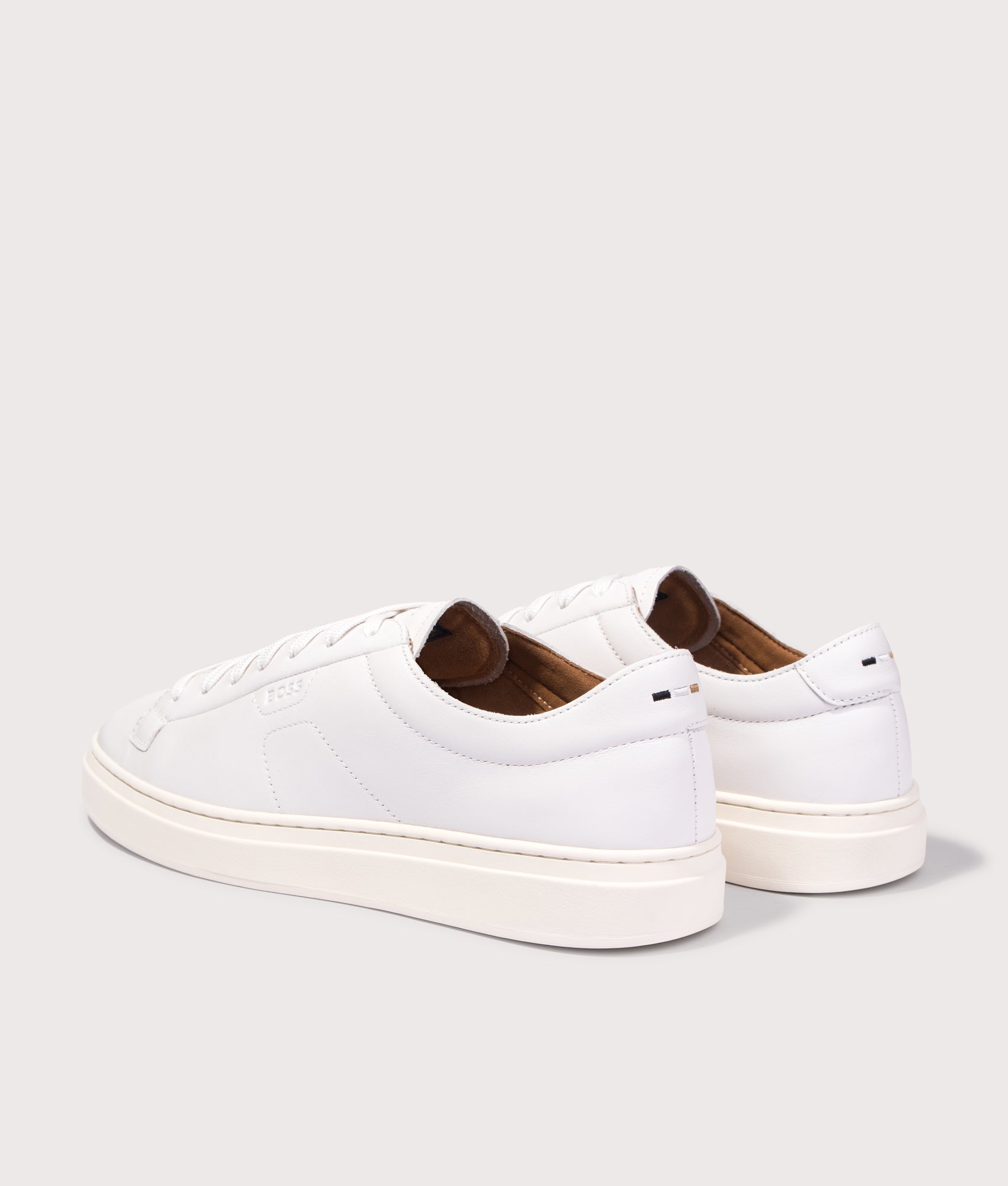 Kieran Tenn Trainers in White | BOSS | EQVVS | Back angle shot 