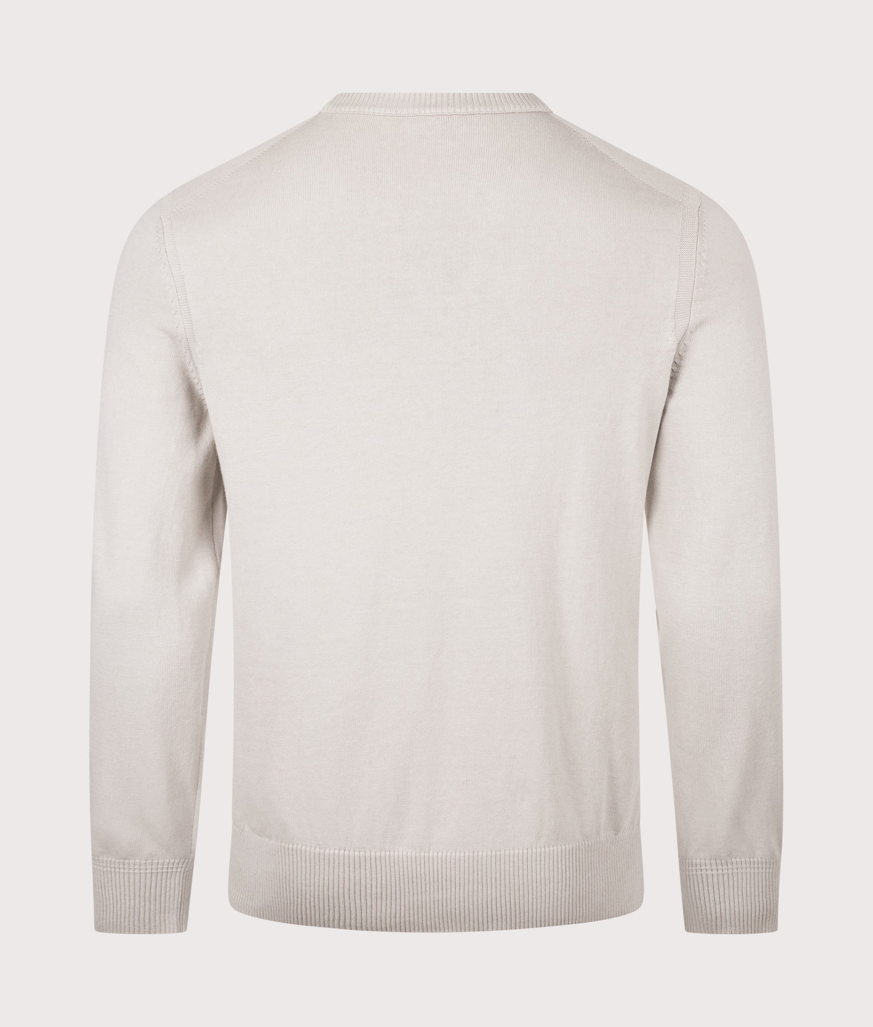 BOSS Asac Crewneck Knit in Open Grey at EQVVS Menswear. Back shot.