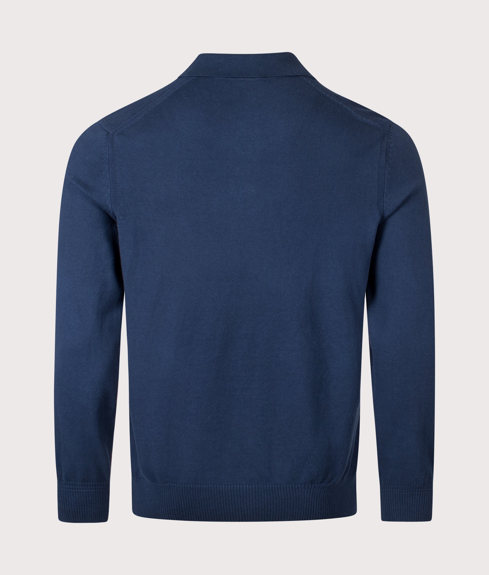 Long Sleeve Asac Polo Shirt in Open Blue | BOSS | EQVVS | Back shot 