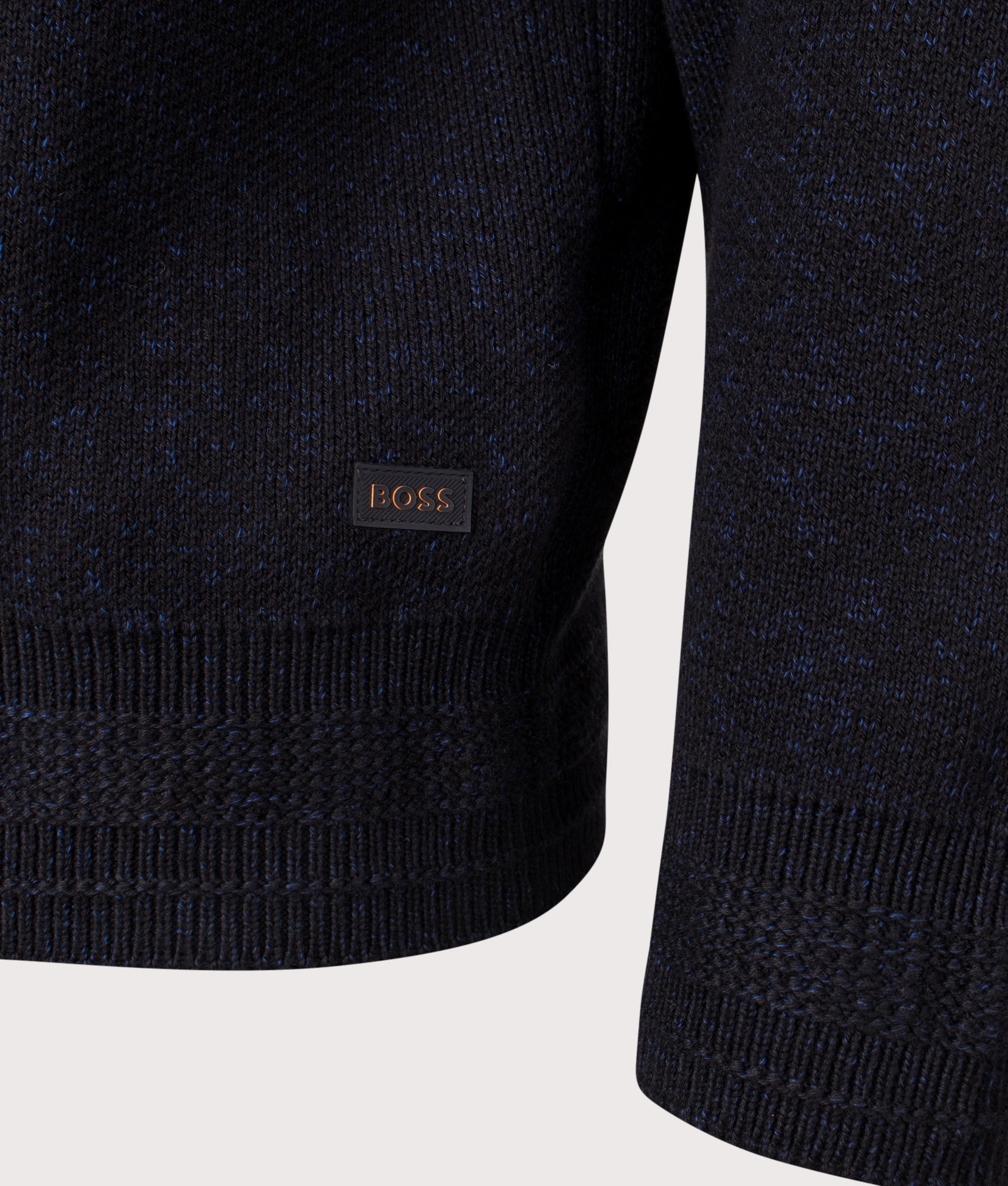 Kokoage Jumper in Black | 100% Cotton | BOSS | EQVVS | Front detail shot 