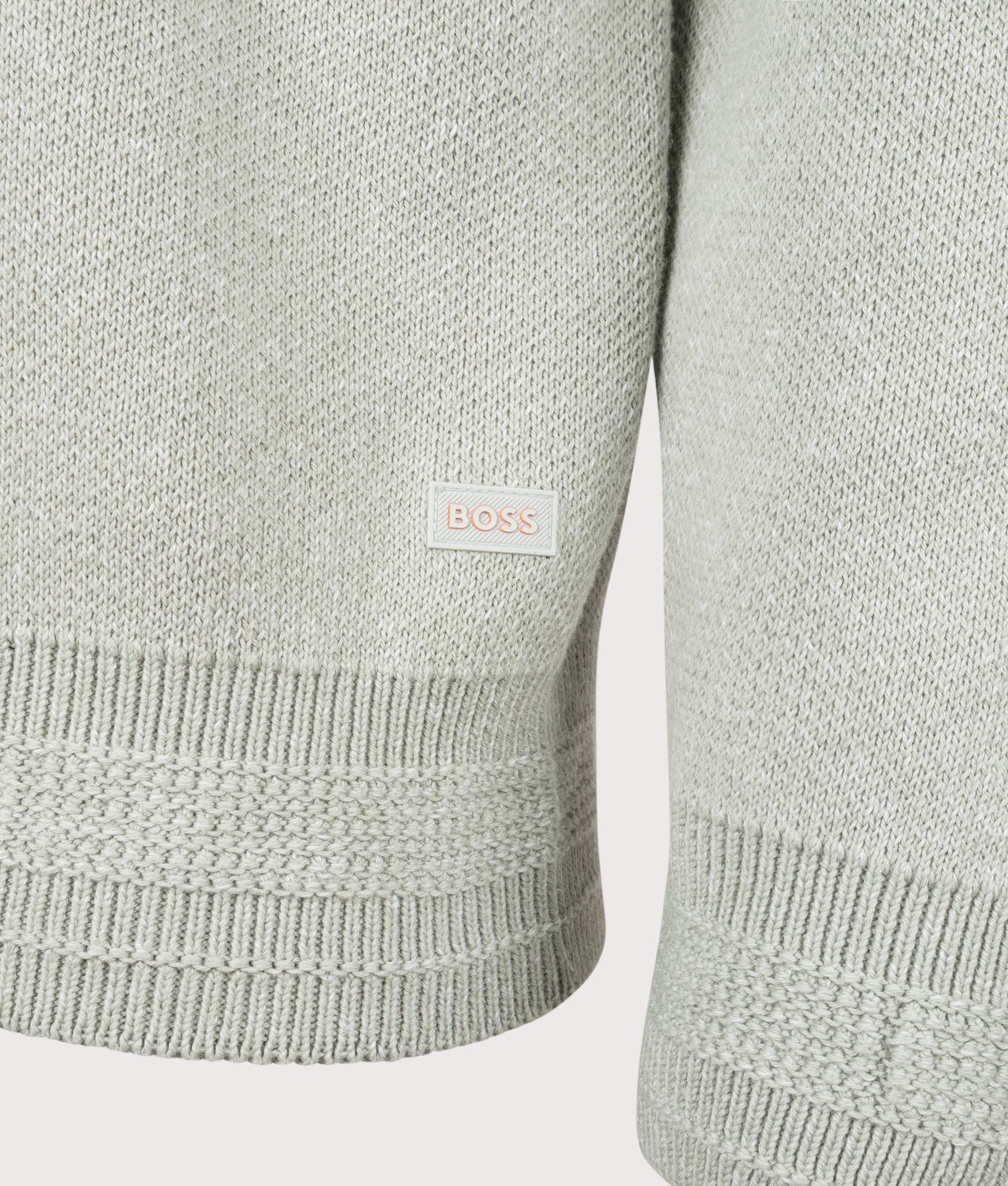 Kokoage Jumper in Silver | 100% Cotton | BOSS | EQVVS | Front detail shot 