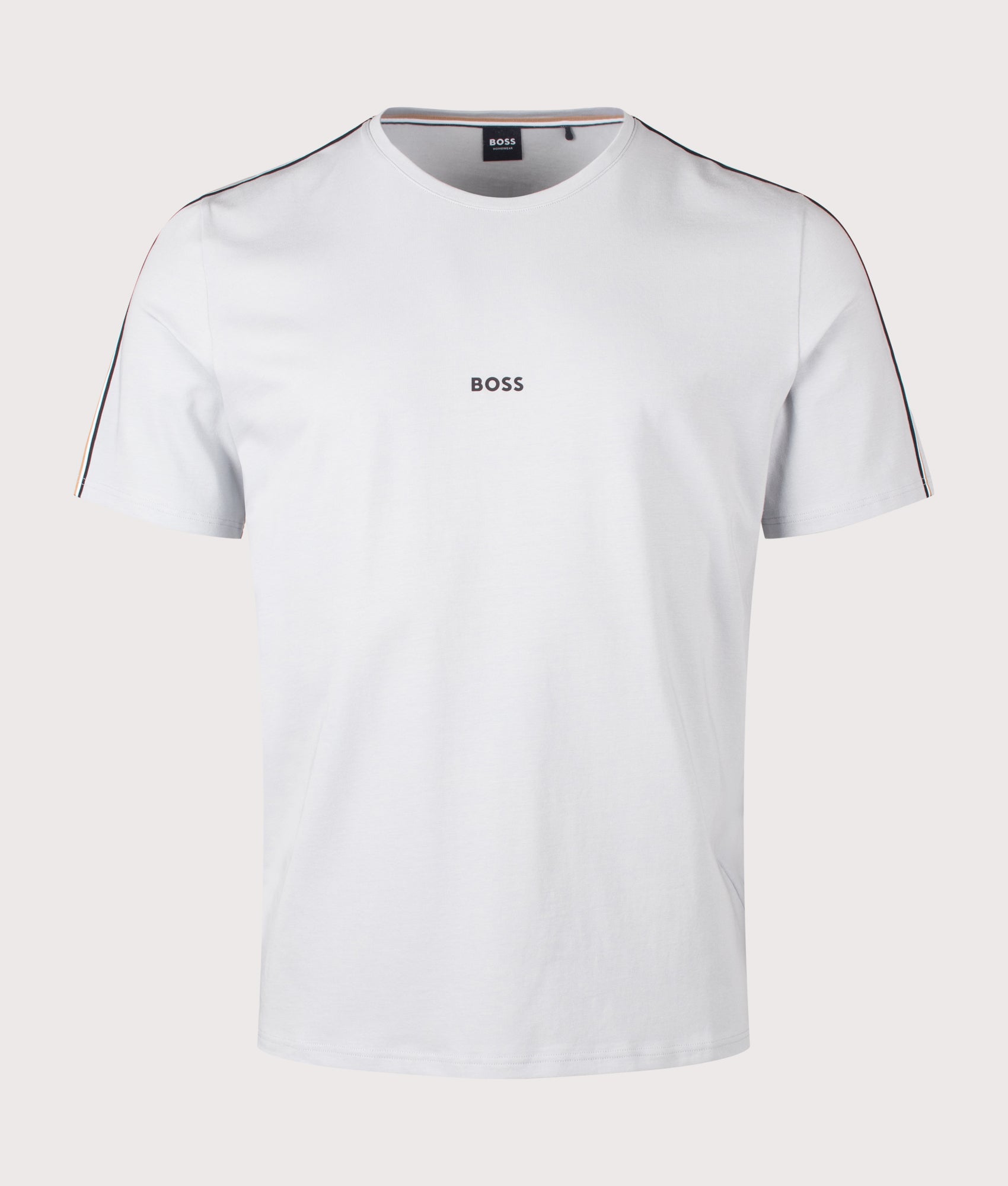 BOSS Unique Pyjama T-Shirt in Light/Pastel Grey at EQVVS Menswear. Front shot.