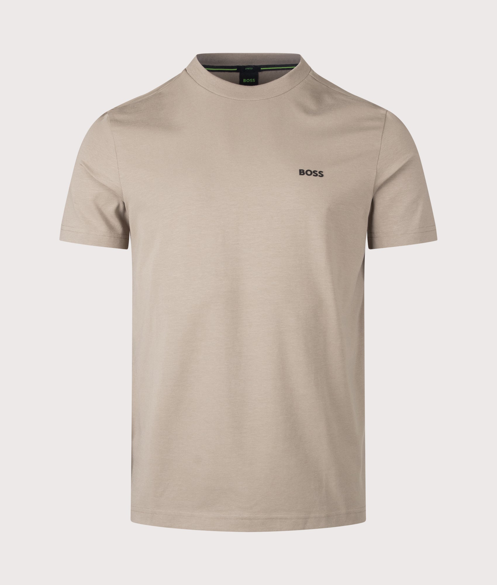 Crew Neck Tee T-Shirt in Light/Pastel Green by BOSS. Front shot.
