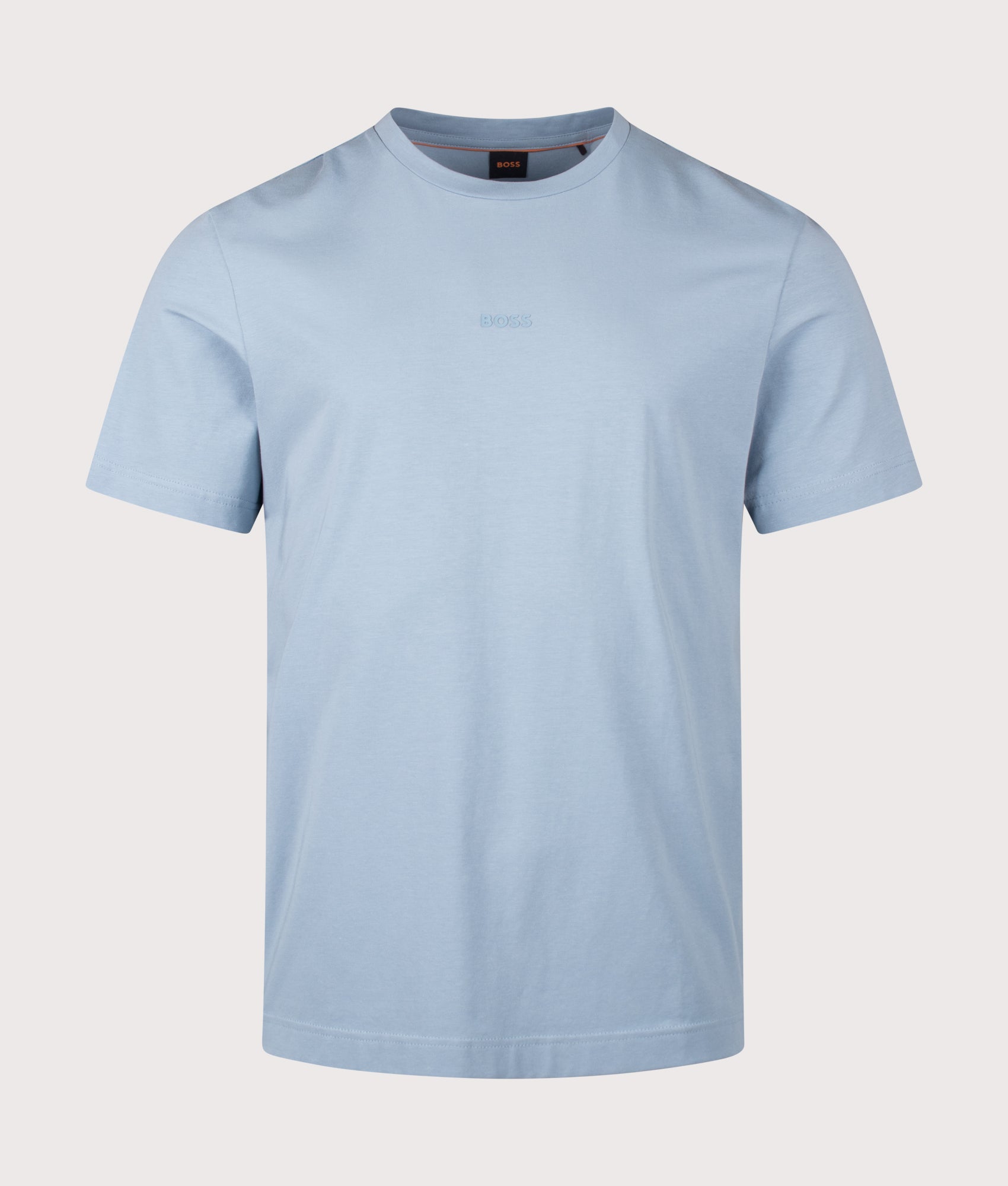 Relaxed Fit TChup T-Shirt in Light/Pastel Blue by BOSS. Shot by EQVVS. Front shot.