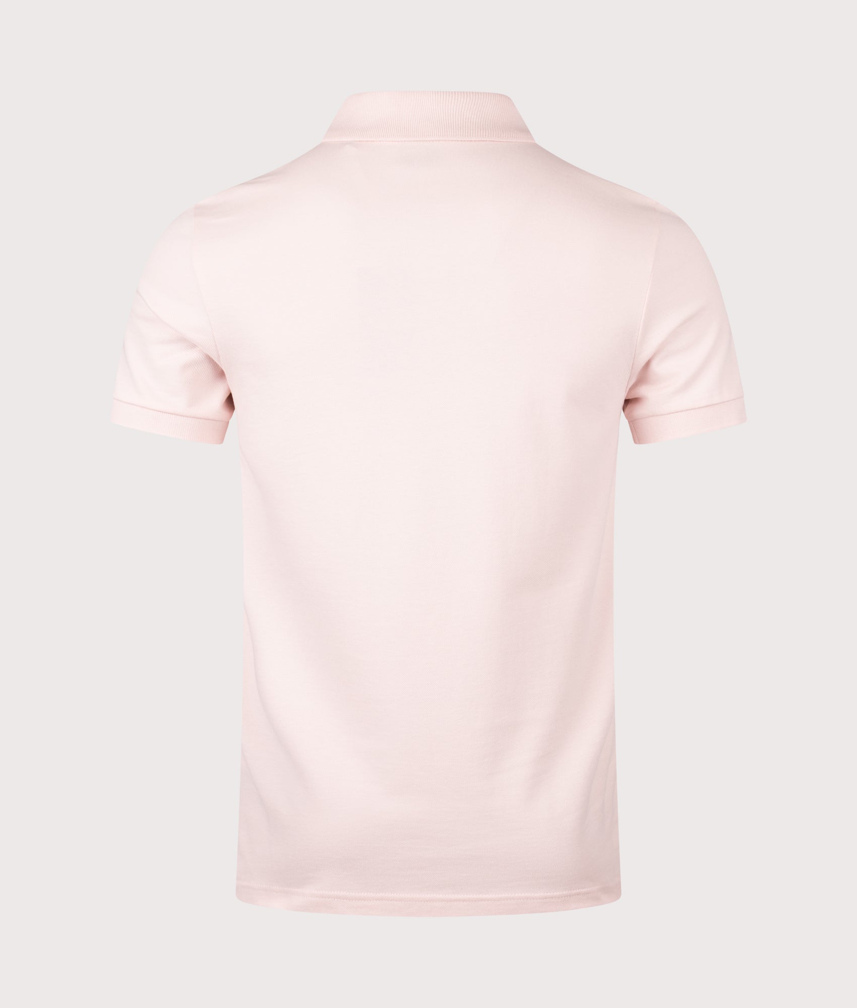 BOSS Slim Fit Passenger Polo Shirt in Open Pink at EQVVS Menswear. Back shot.