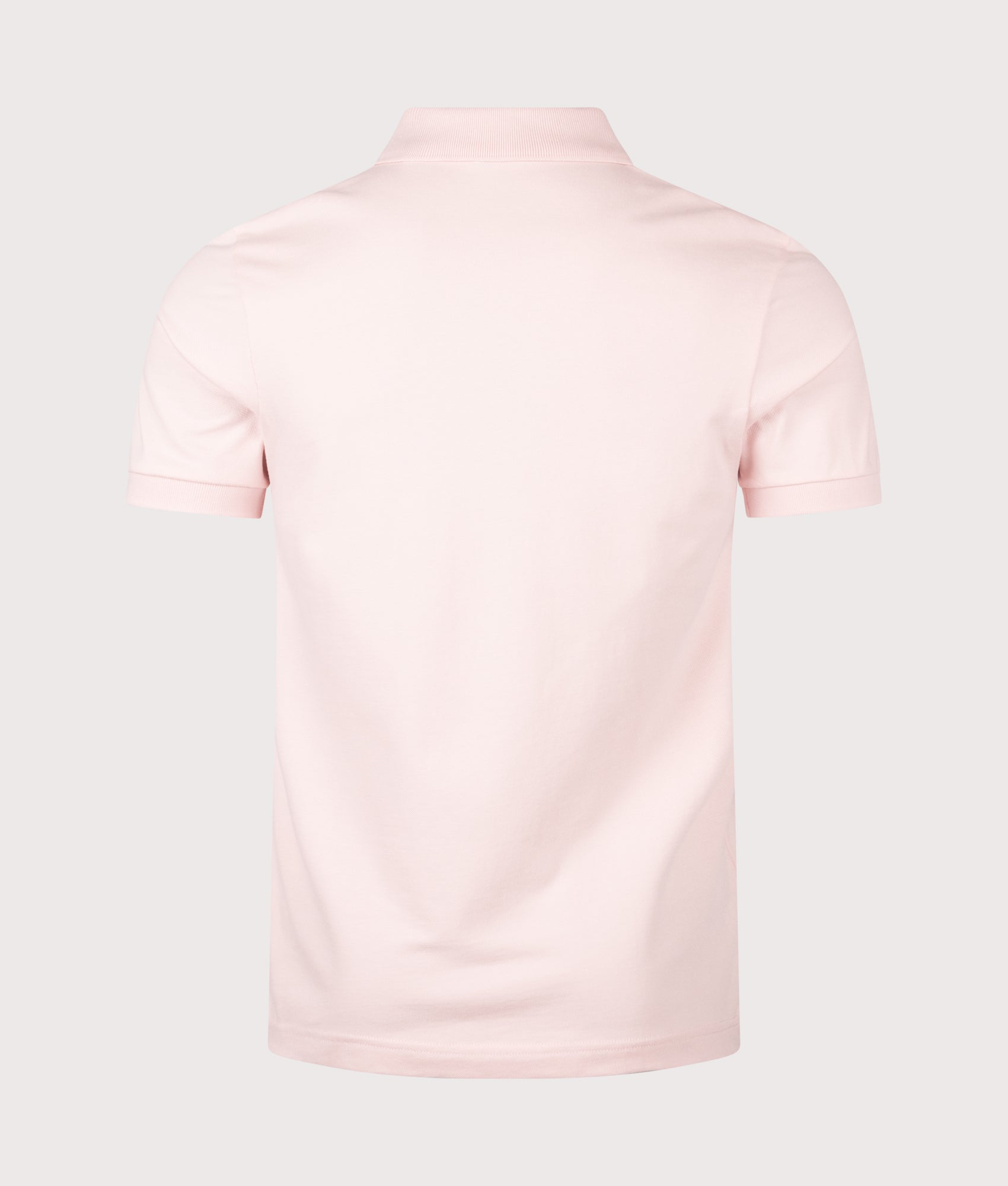 Slim Fit Passerzip Polo Shirt in Open Pink by BOSS. Shot by EQVVS. Back Shot.