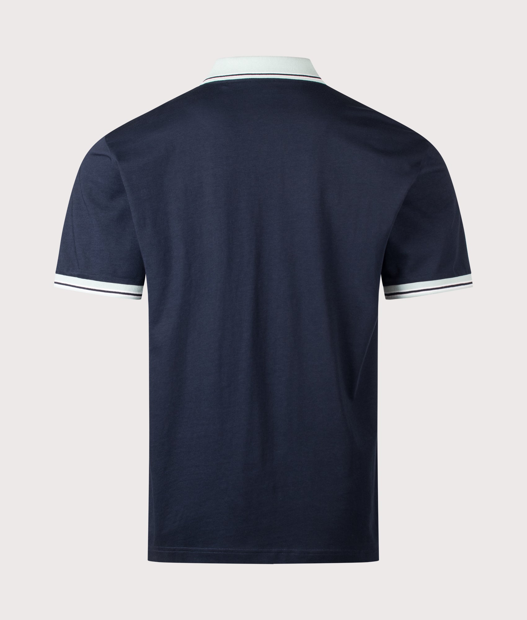 Blocks Polo Shirt in Dark Blue by BOSS. Shot by EQVVS. Back shot.