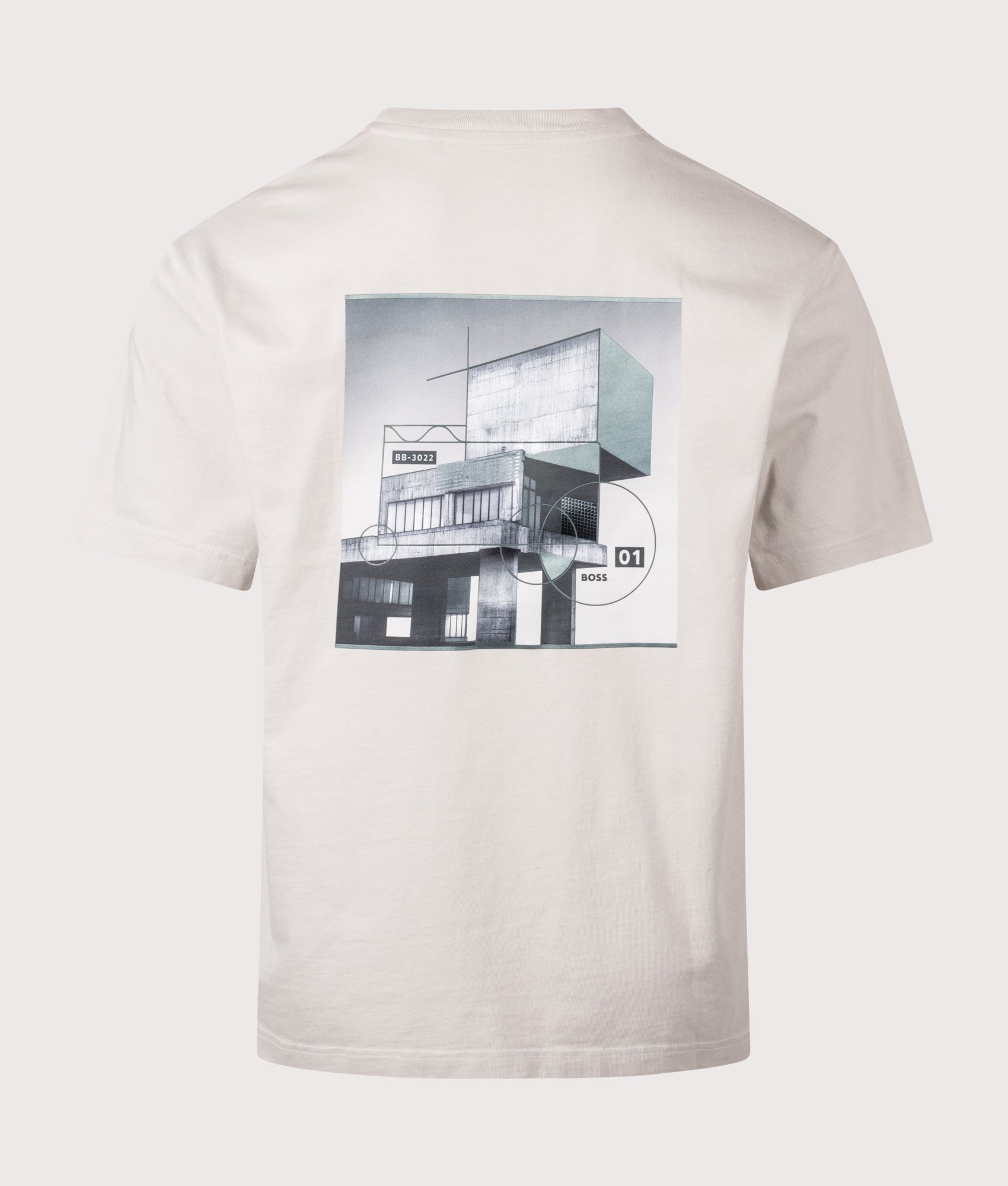 BOSS Brutalism T-Shirt in Open Grey at EQVVS Menswear. Back shot.