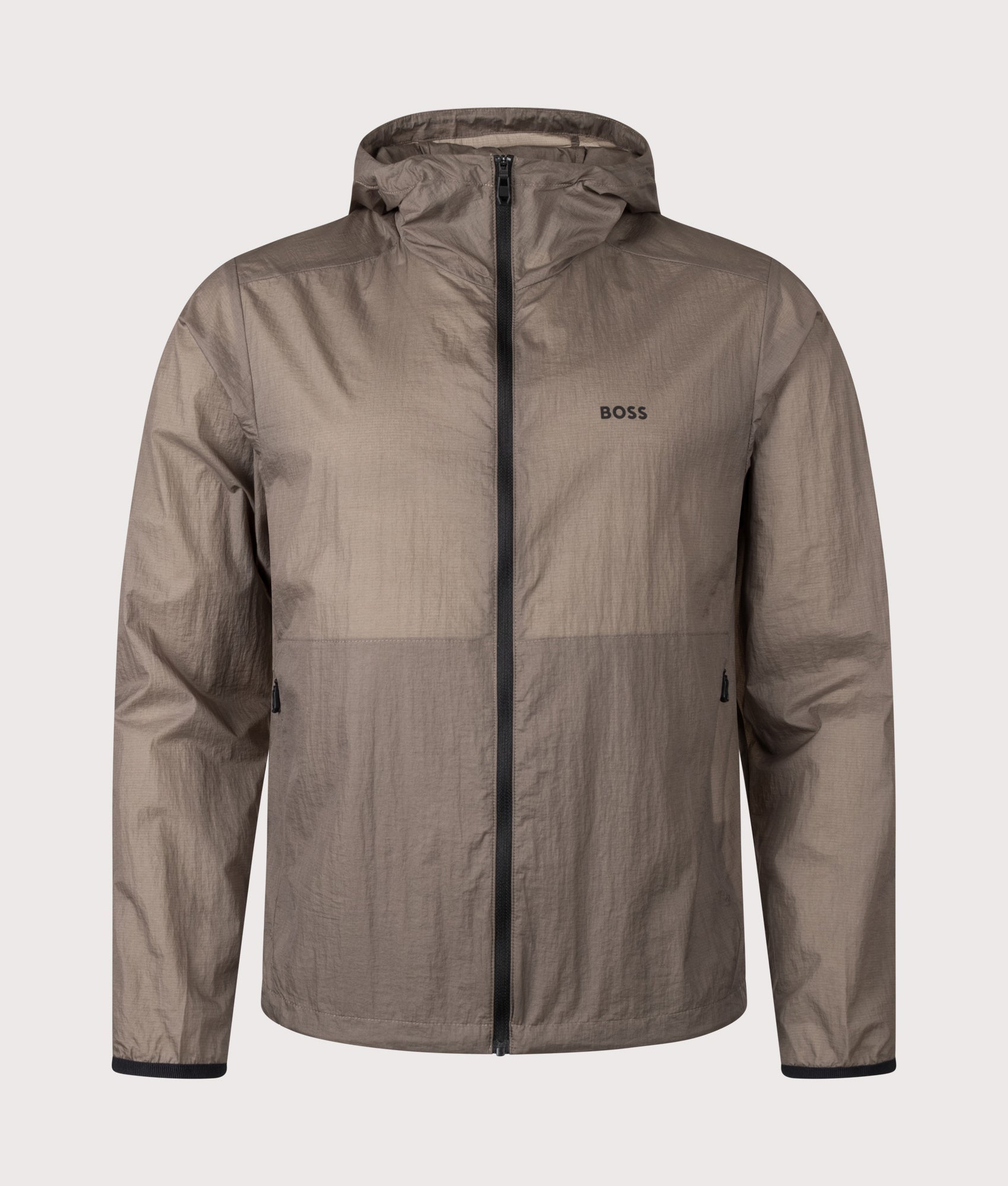 Airynix Hooded Jacket in Light/Pastel Green by BOSS. Shot by EQVVS. Front shot.