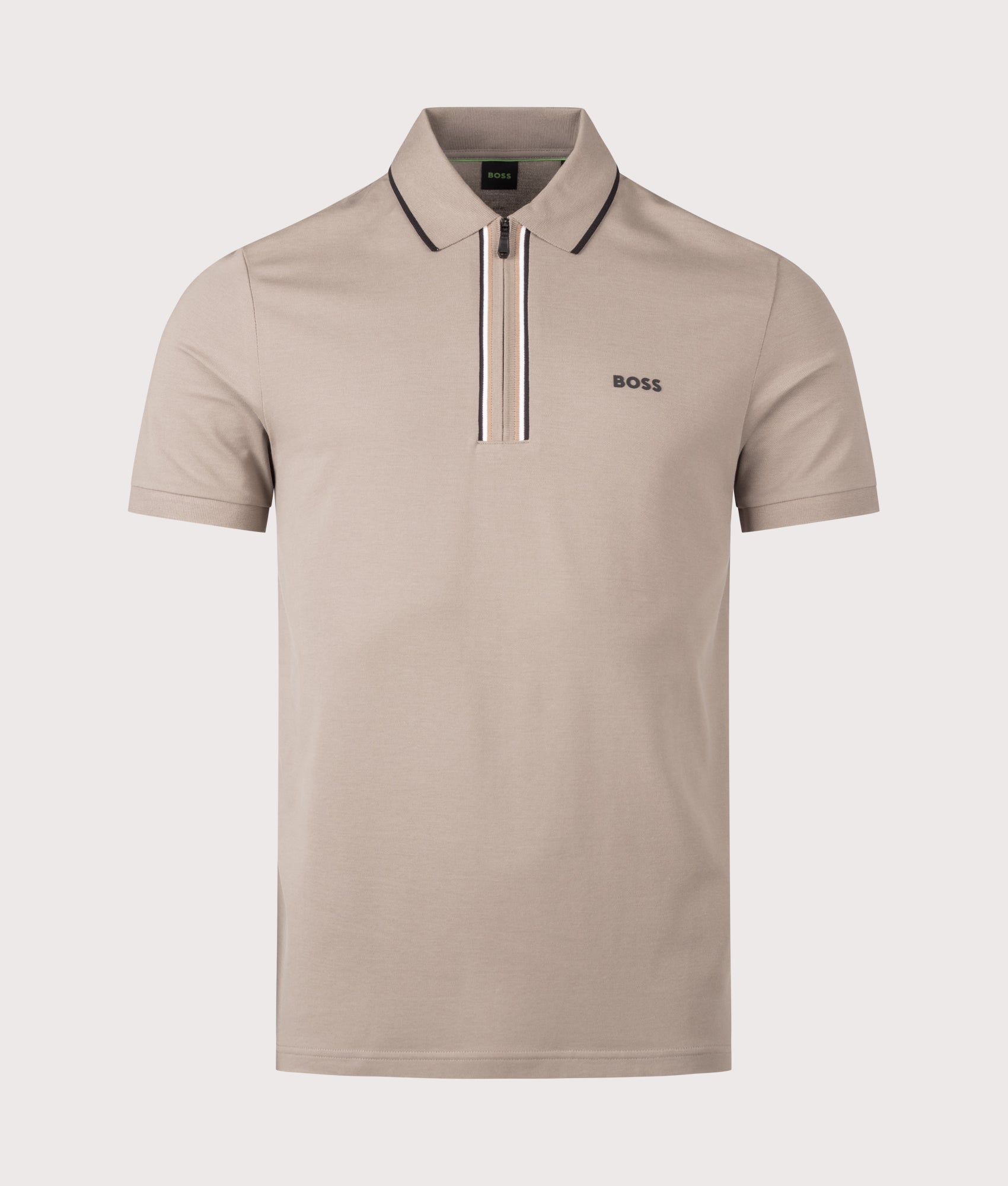 Slim Fit Philix Polo Shirt in Light/Pastel Green by BOSS. Sot by EQVVS. Front shot