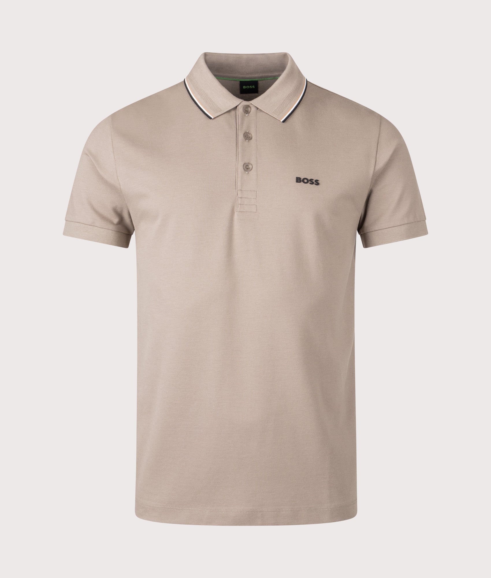 BOSS Birdie Paule Polo Shirt in Light/Pastel Green at EQVVS Menswear. Front shot.