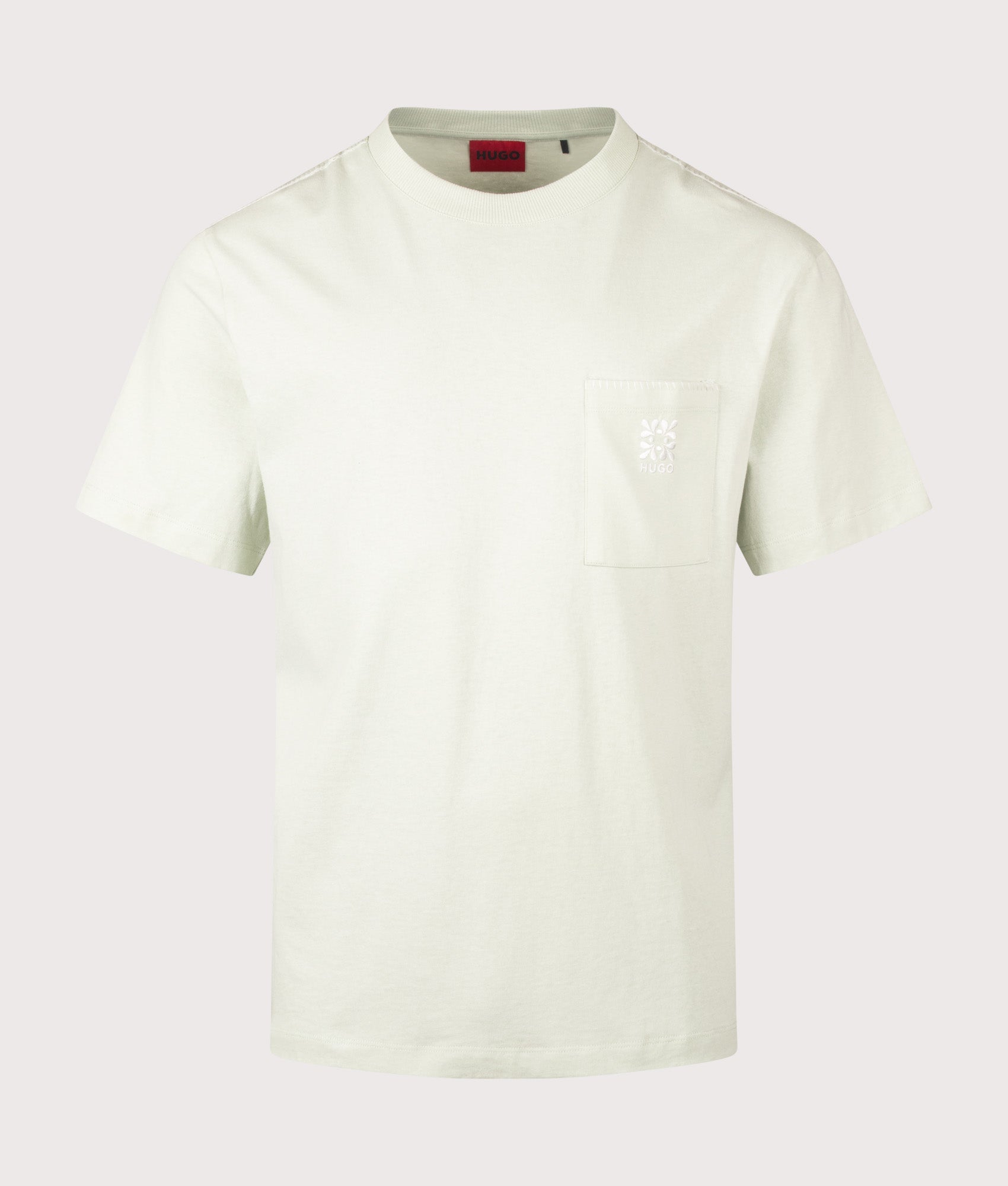 Relxed Fit Darro T-Shirt in Light Pastel Green by HUGO. Shot by EQVVS. Front shot.