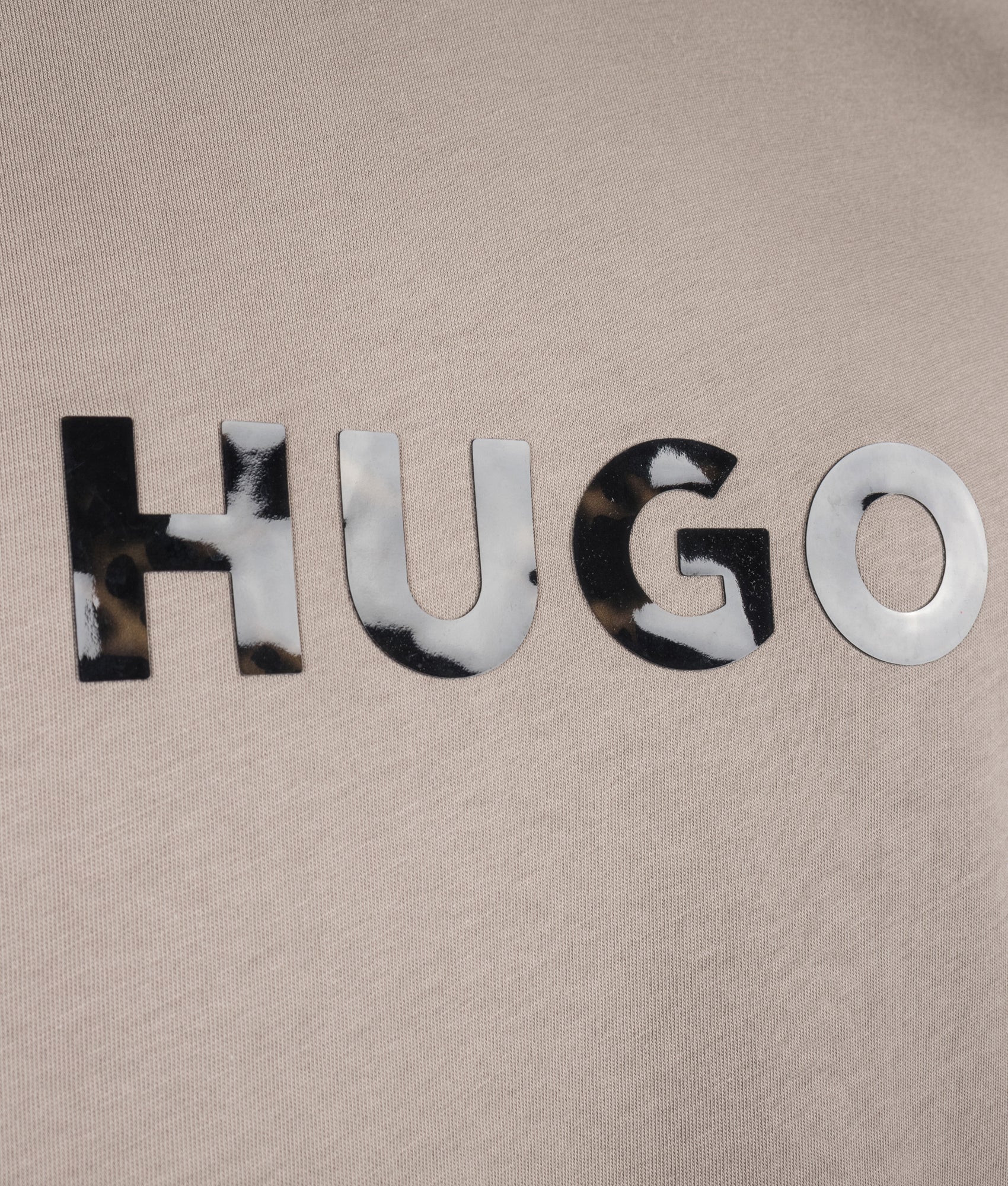 Dumeo T-Shirt in Light/Pastel Brown by HUGO. Shot by EQVVS. Detail shot.