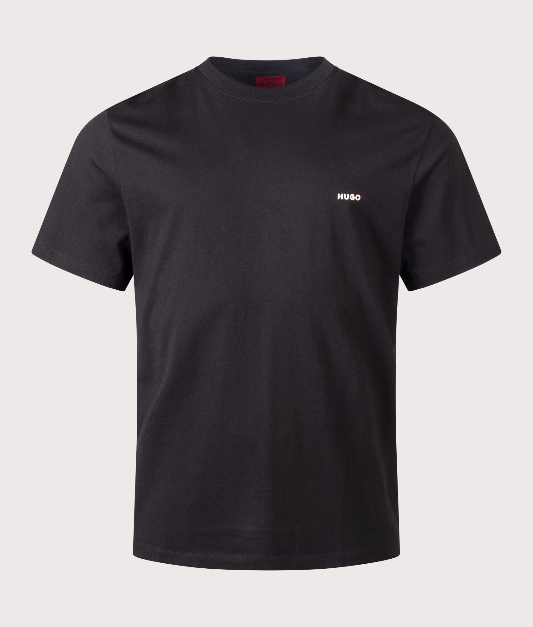 HUGO Relaxed Fit Derlyns T-Shirt in Black at EQVVS Menswear. Front shot.