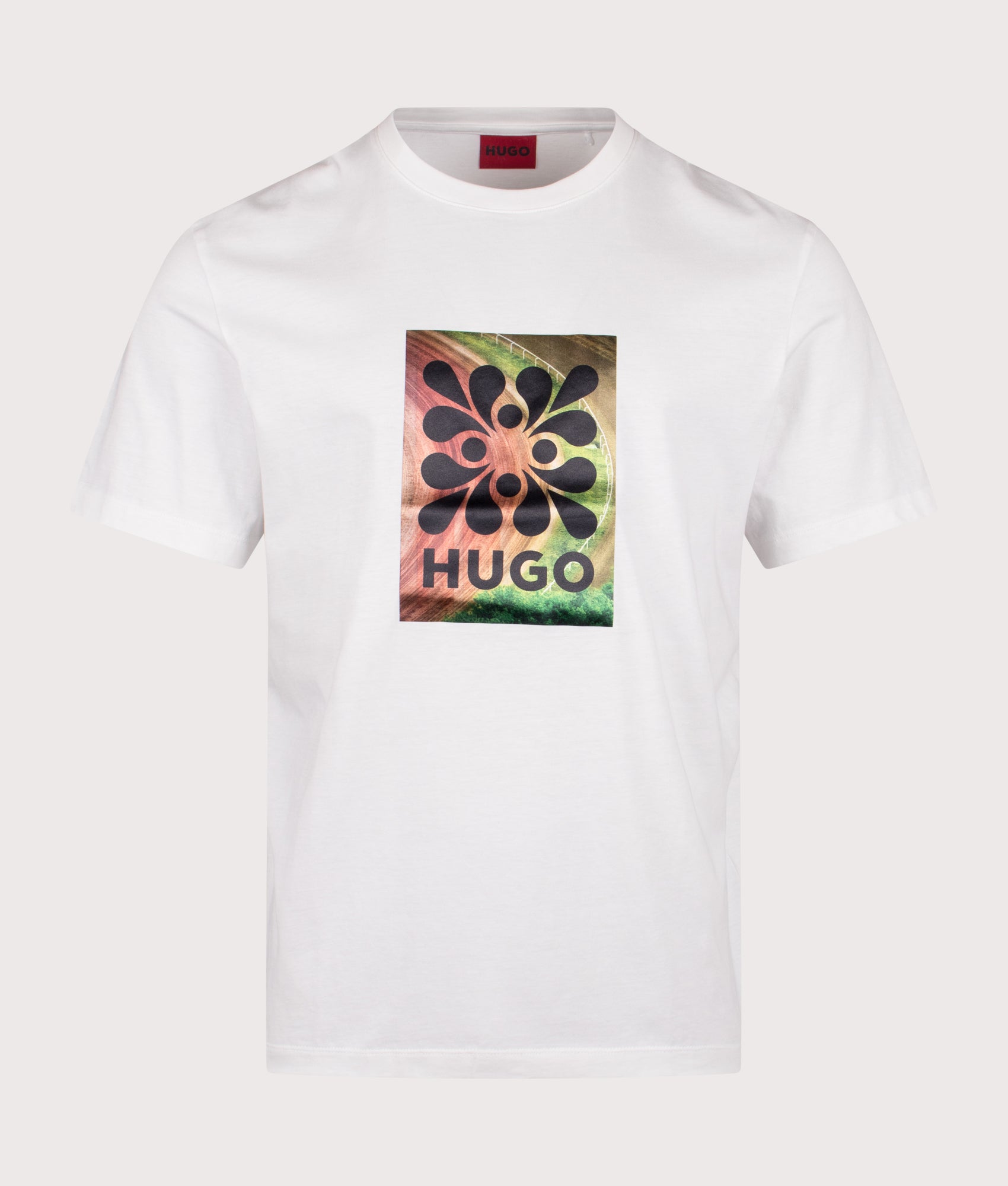 HUGO Relaxed Fit Damoru T-Shirt in Natural at EQVVS Menswear. Front shot.