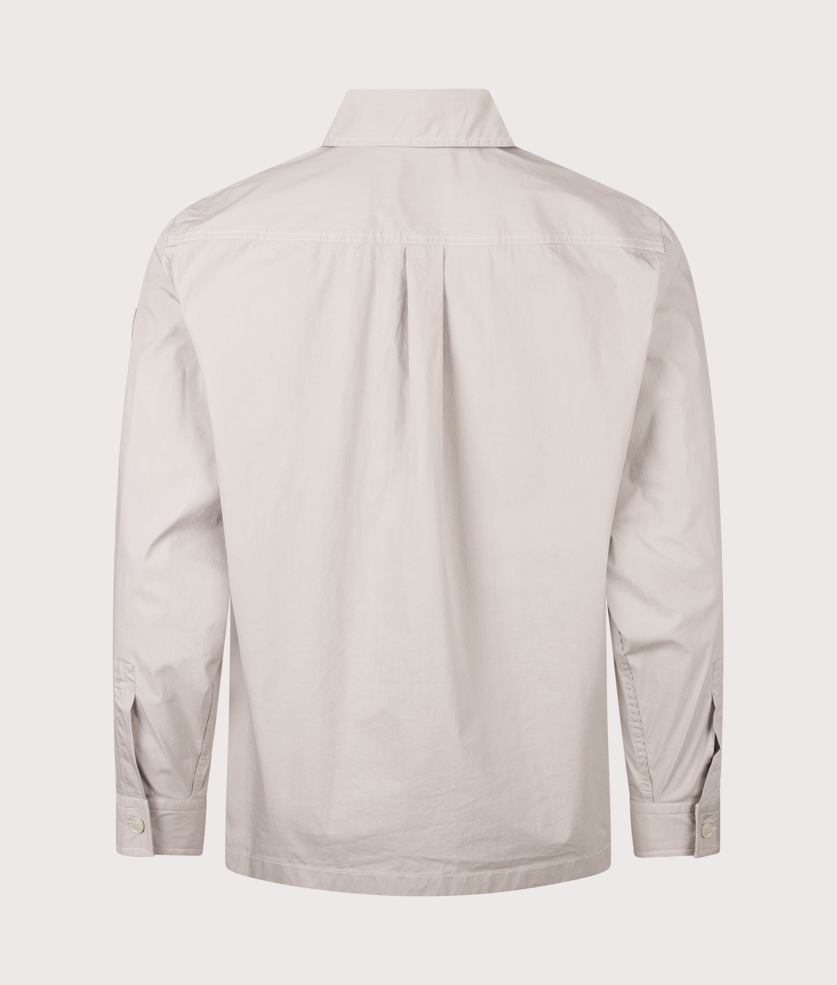 Lockyo Shirt in Open Grey by BOSS. Shot by EQVVS. Back shot.