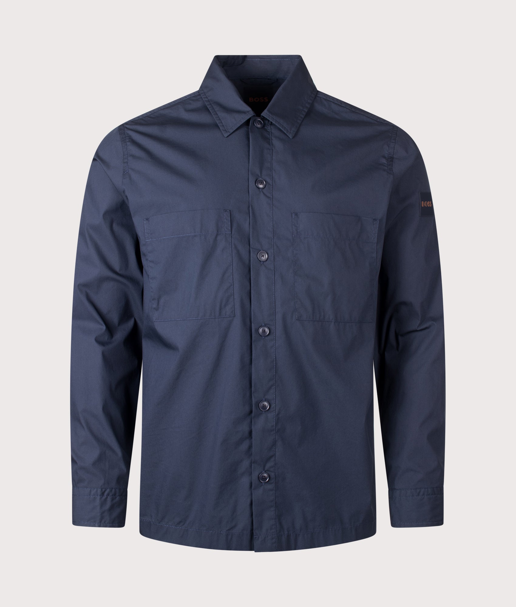 Lockyo Shirt in Dark Blueby BOSS. Shot by EQVVS. Front shot.