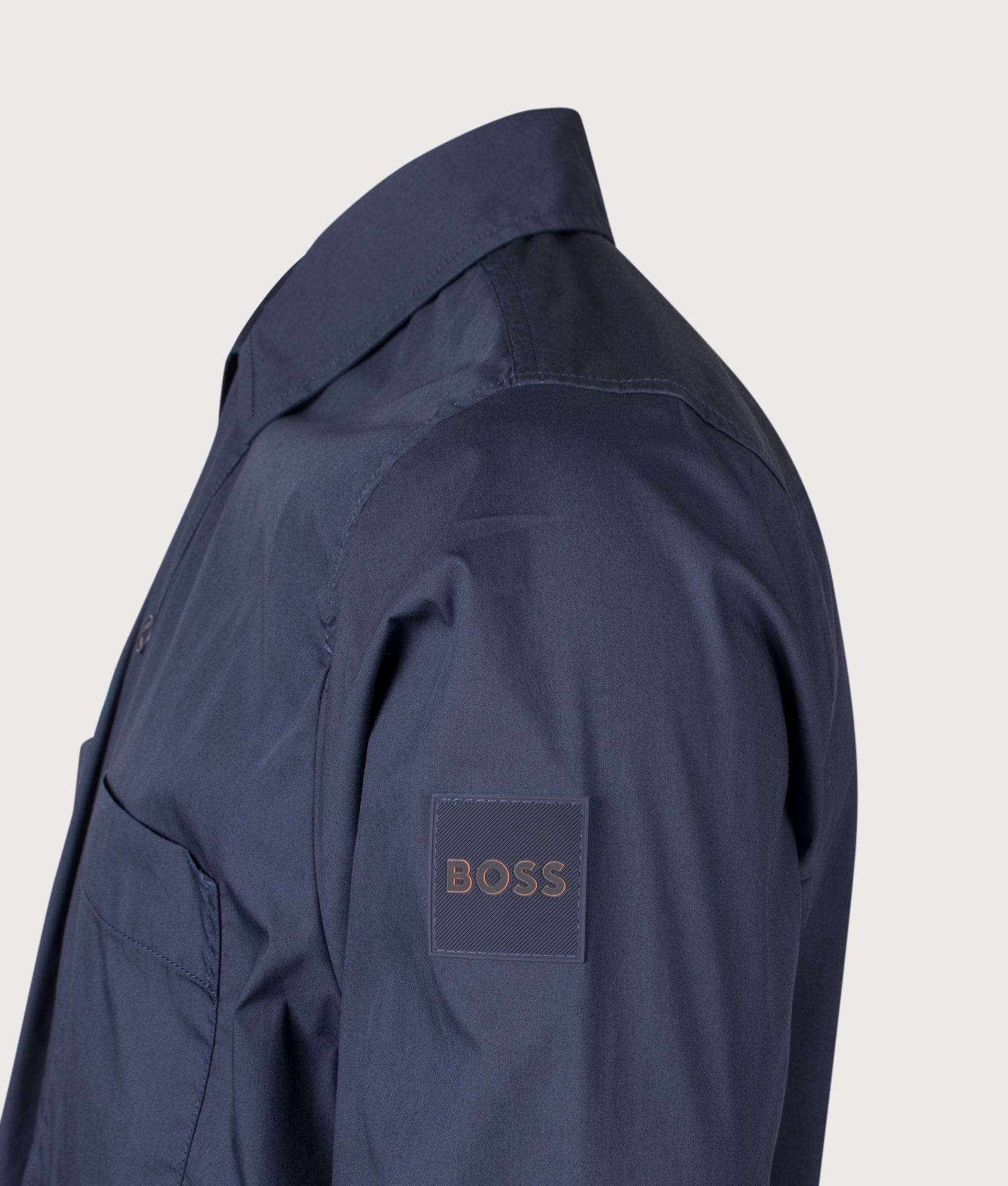 Lockyo Shirt in Dark Blueby BOSS. Shot by EQVVS. Detail shot.