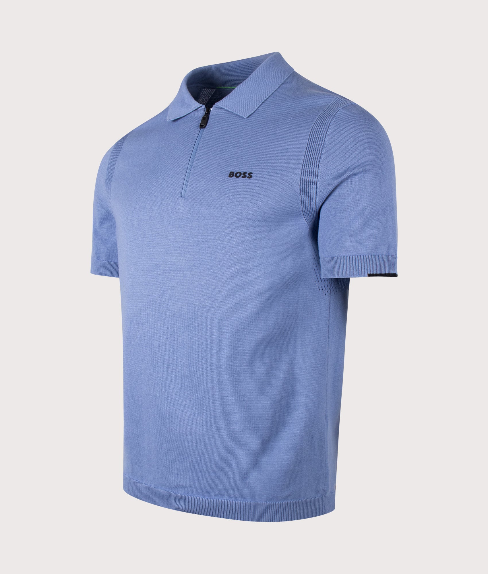 Ever-X Polo Shirt in Light/Pastel Blue in Light/Pastel Blue by BOSS. Shot by EQVVS. Front angled shot.