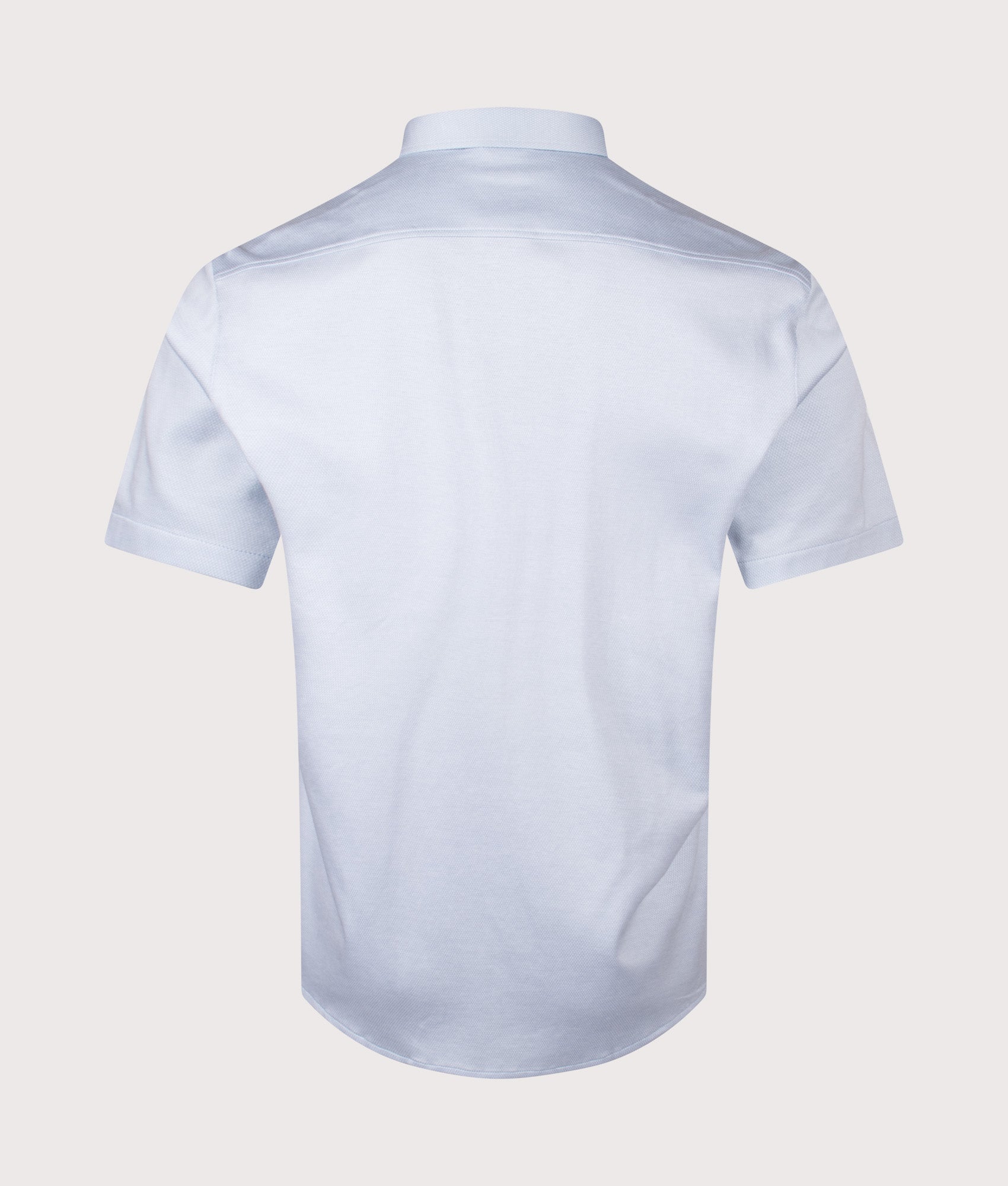 BOSS Short Sleeve Motion Shirt in Open Blue at EQVVS Menswear. Back shot.