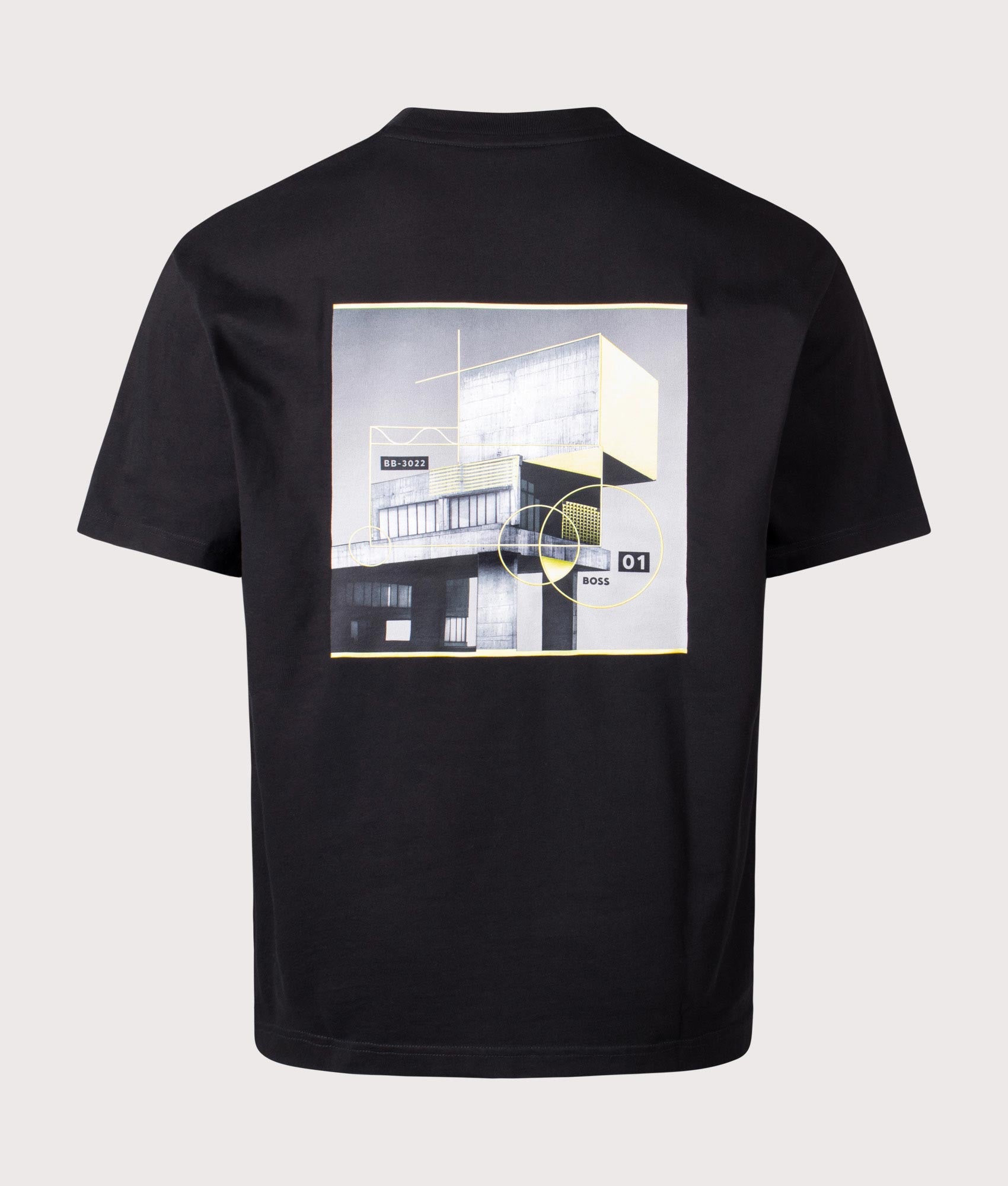 BOSS Brutalism T-Shirt in Black at EQVVS Menswear. Back shot.