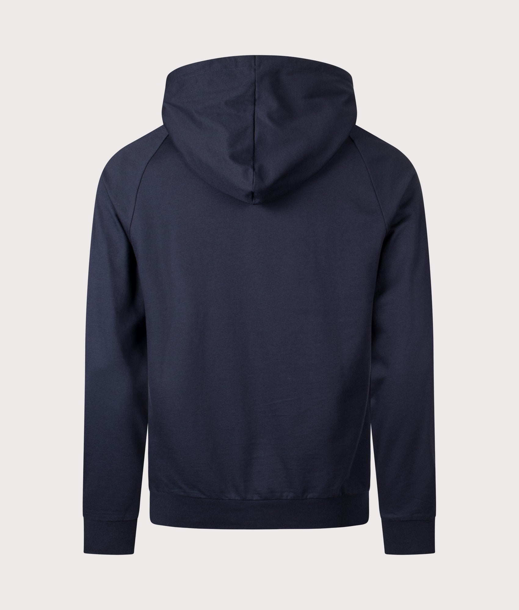 Striped Authentic Zip Through Hoodie in Dark Blue | 100% Cotton | BOSS | EQVVS | Back shot 