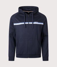 Striped Authentic Zip Through Hoodie: 403 Dark Blue 