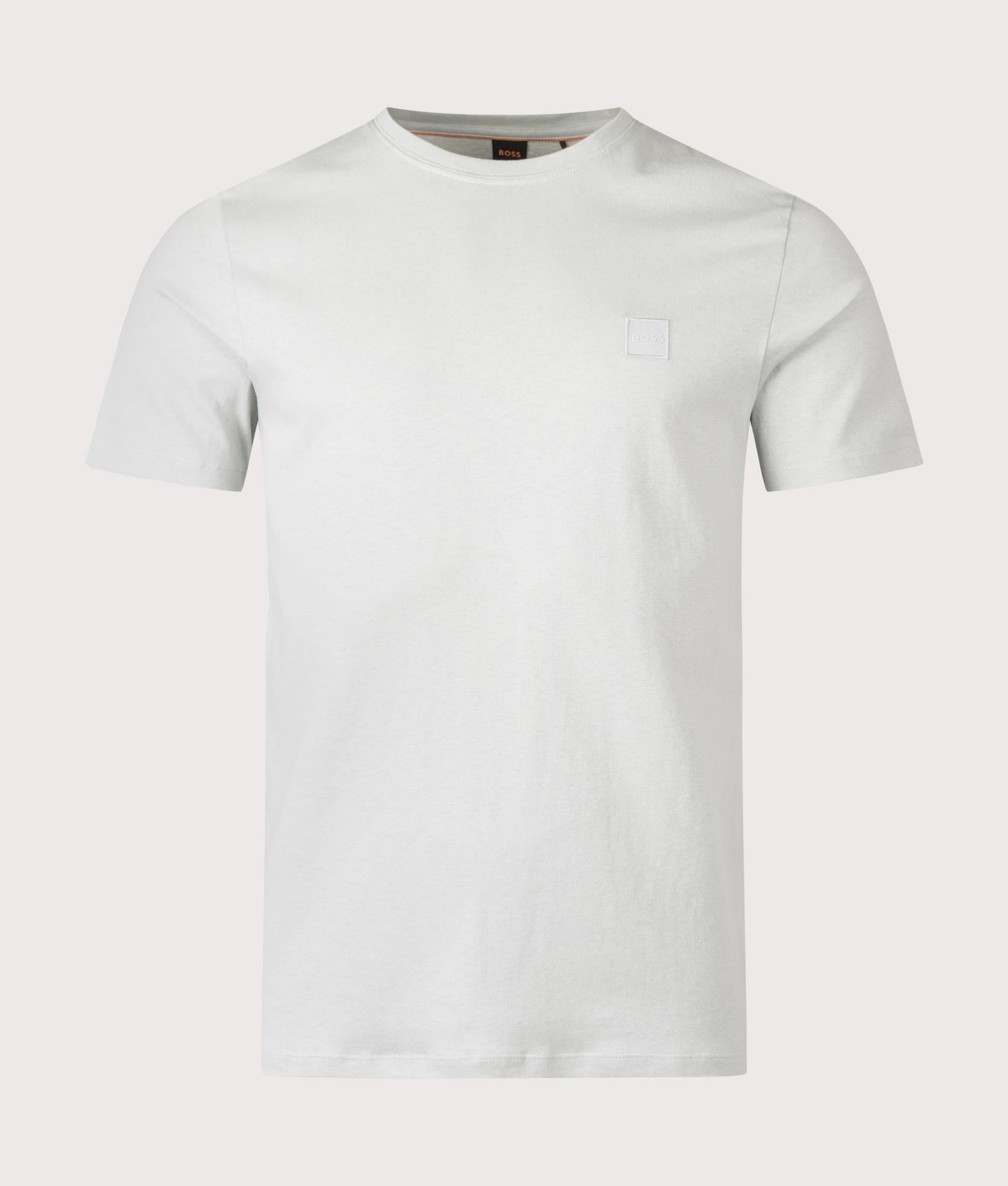 BOSS Tales T-Shirt in Silver at EQVVS Menswear. Front shot.