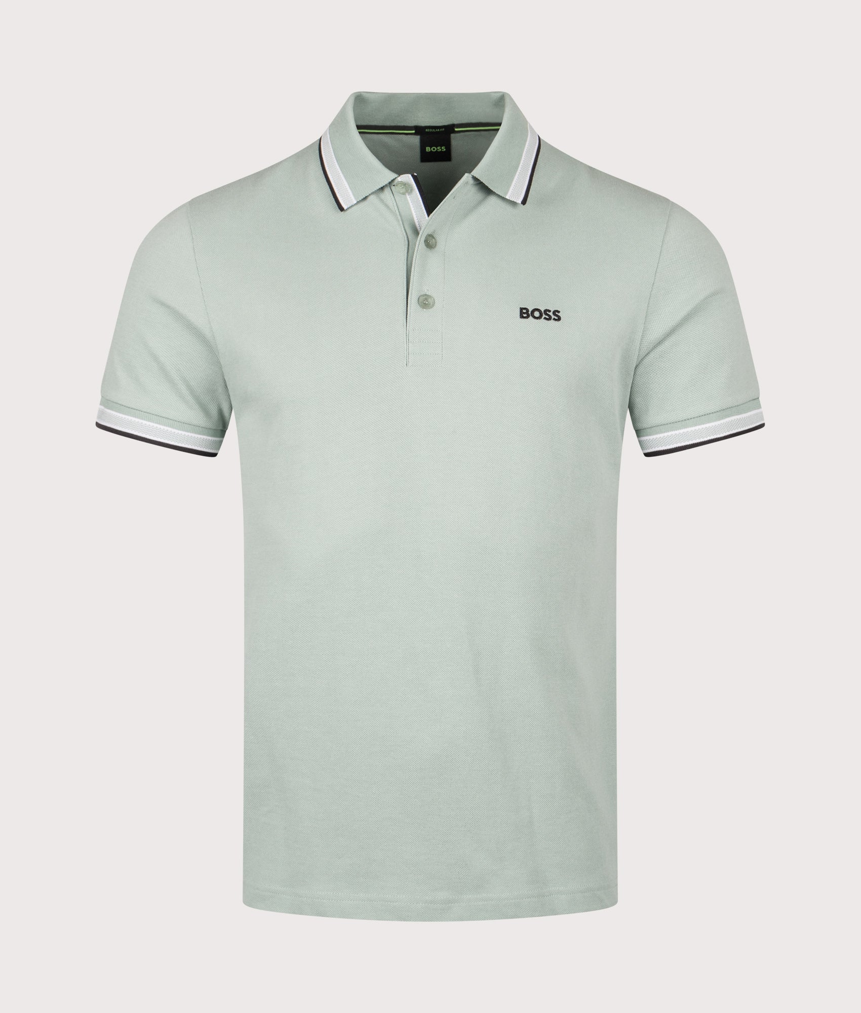 Paddy Polo Shirt in Open Green | 100% Cotton | BOSS | EQVVS | Front shot 