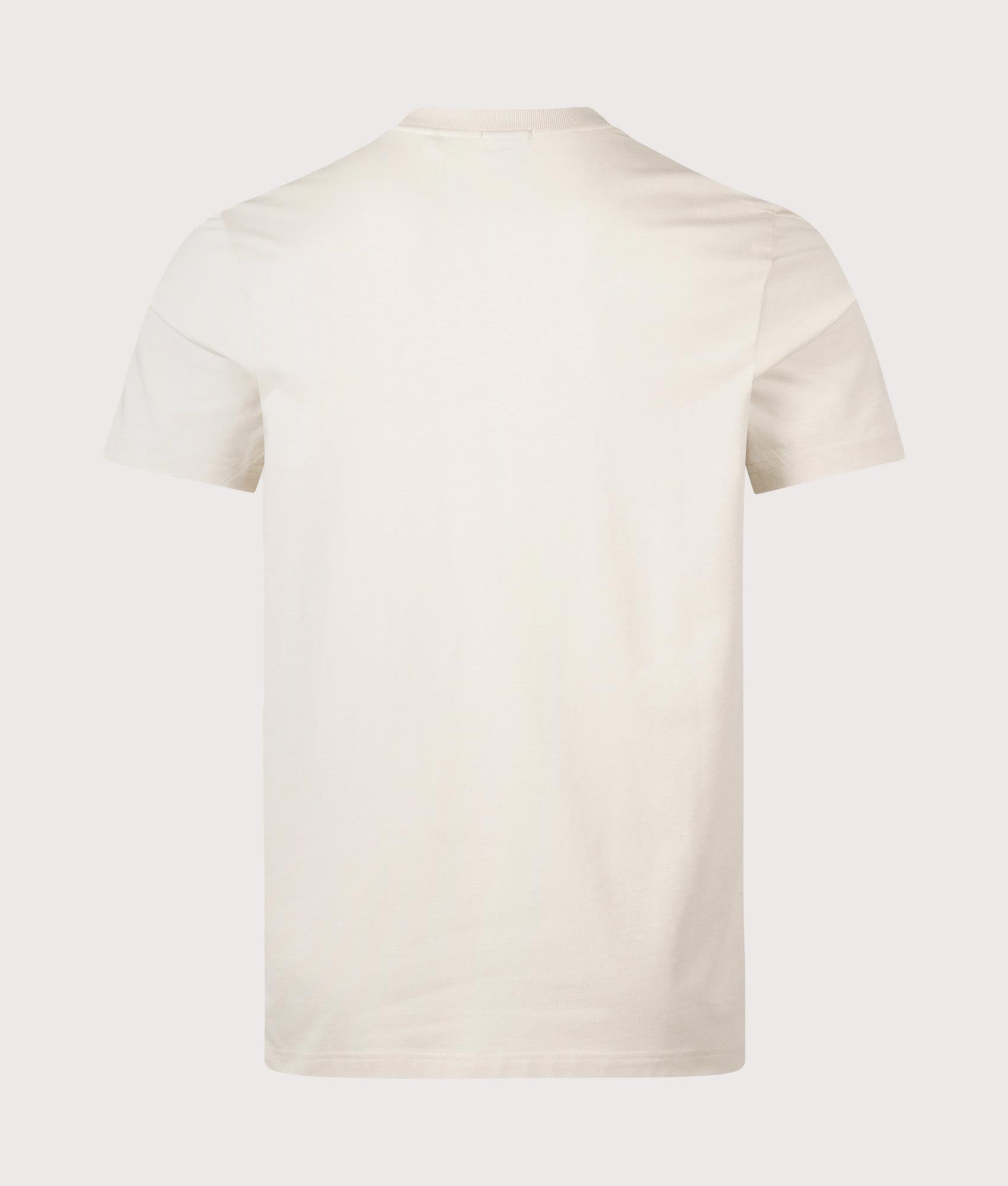 Crew Neck T-Shirt in Light Beige | 100% Cotton | BOSS | EQVVS | Back shot 