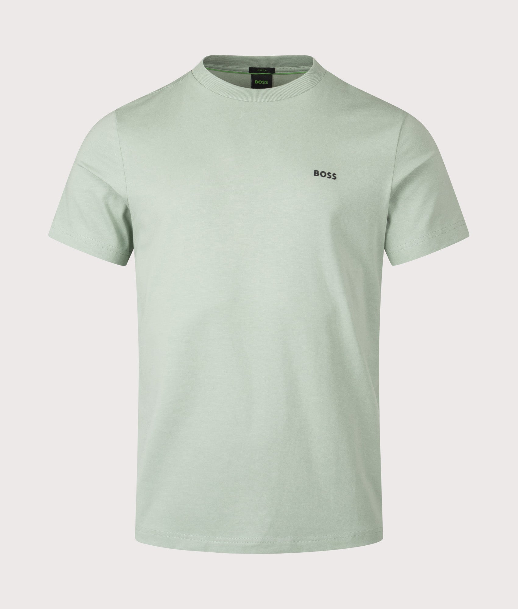 Crew Neck T-Shirt in Open Green | BOSS | EQVVS | Front shot 