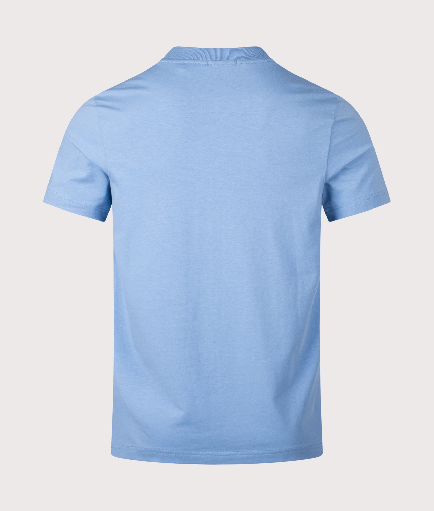 BOSS Crew Neck T-Shirt in Open Blue at EQVVS Menswear. Back shot.