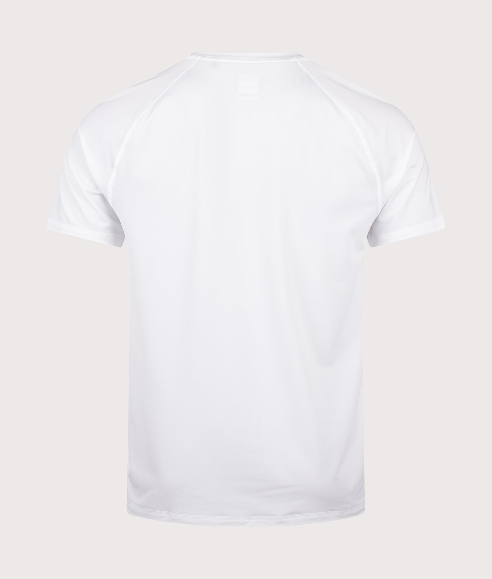 Slim Fit Active T-Shirt in White by BOSS. Shot by EQVVS. Back shot.