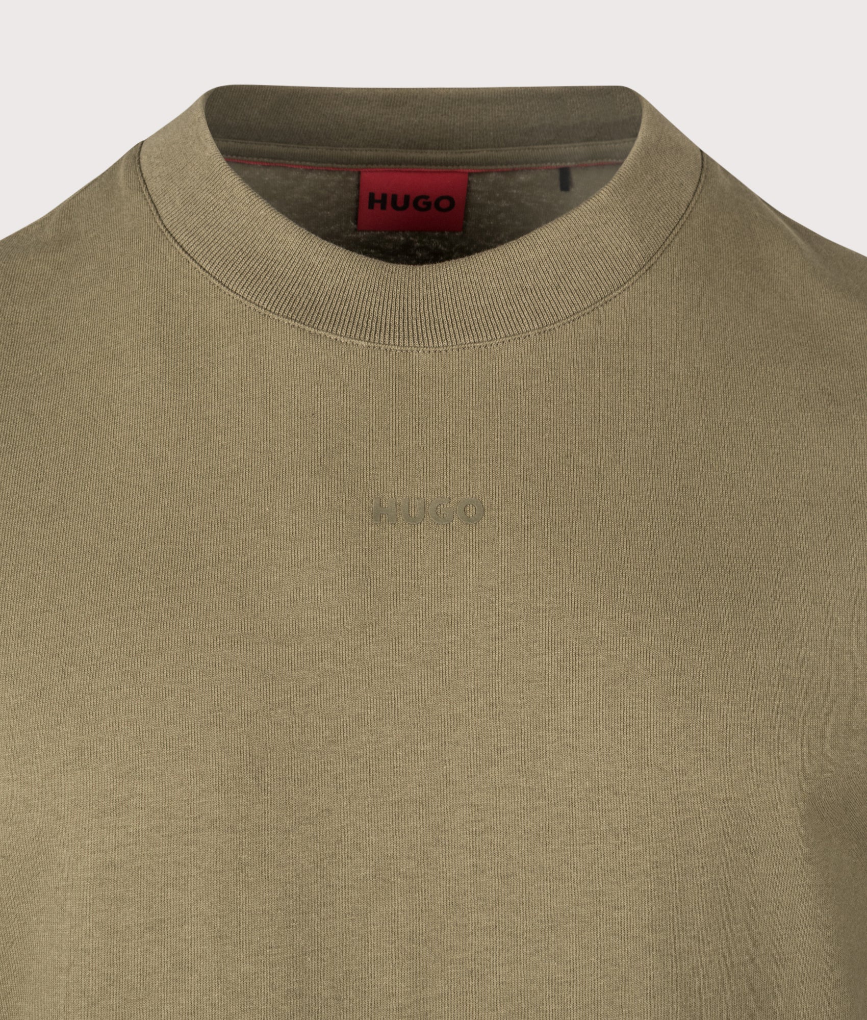 Relaxed Fit Dapolino T-Shirt in Open Green | 100% Cotton | HUGO | EQVVS | Front detail shot 