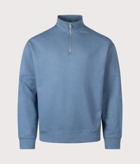 Relaxed Fit Durty244 Quarter Zip Sweatshirt: 496 Open Blue 