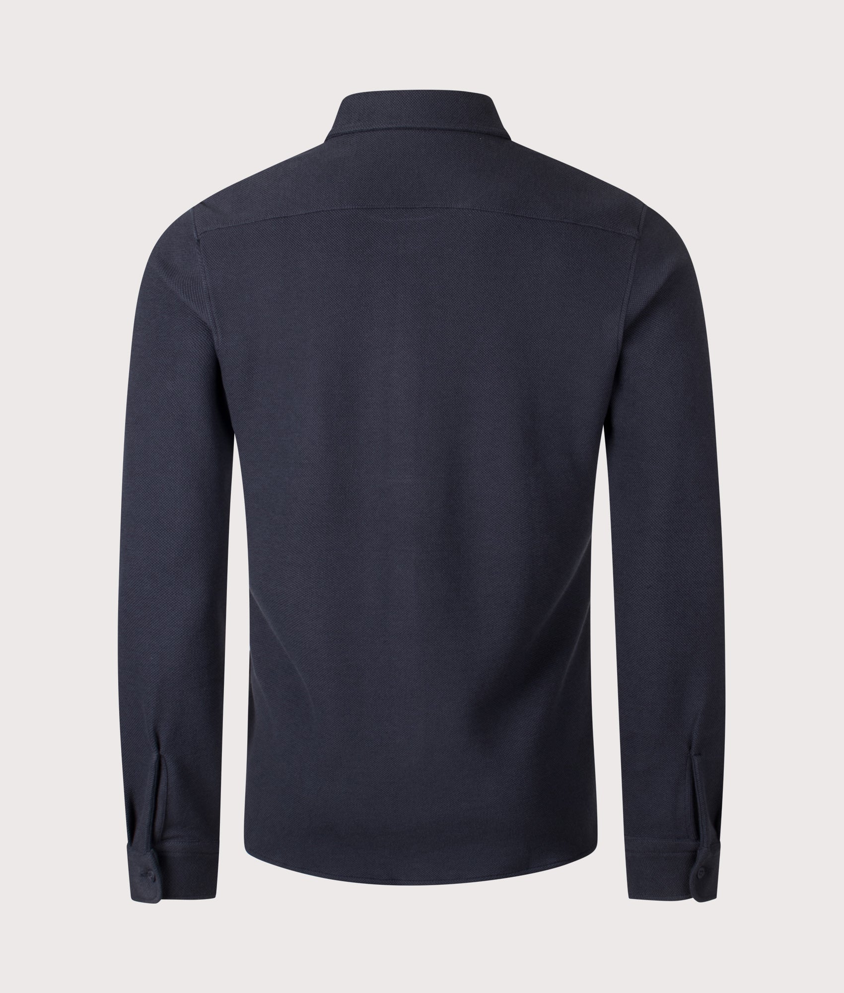 Slim Fit MyJersey Shirt in Dark Blue | BOSS | EQVVS | Back shot 