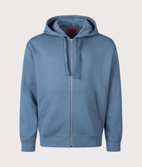 Relaxed Fit Dapozip Hoodie: 496 Open Blue 