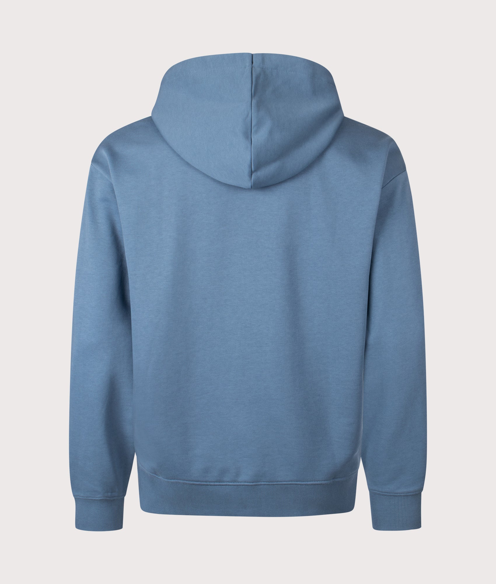 HUGO Relaxed Fit Dapozip Hoodie in Open Blue at EQVVS Menswear. Back shot.
