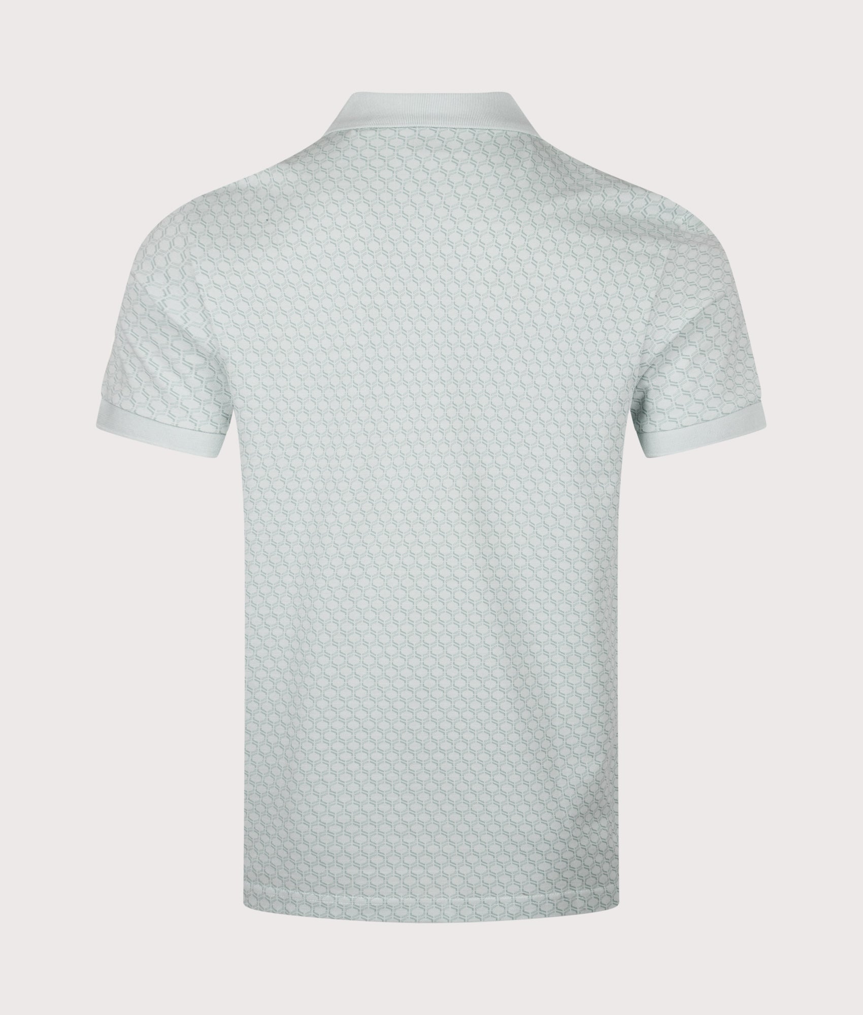 Chip Pattern Polo Shirt in Turquoise/Aqua | 100% Cotton | BOSS | EQVVS | Back shot 