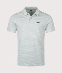 Chip Pattern Polo Shirt: 447 Turquoise/Aqua 