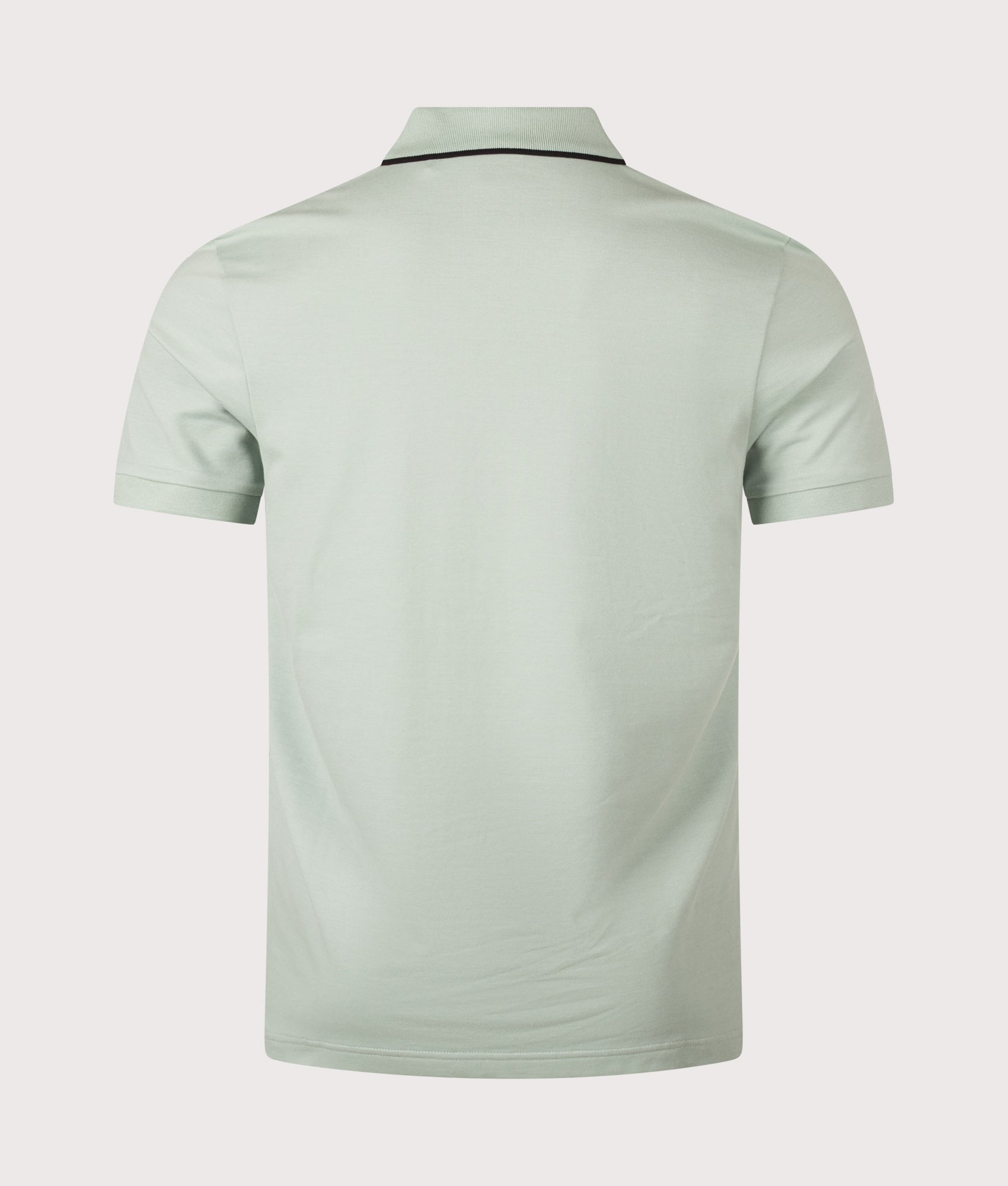 BOSS Philix Polo Shirt in Turquoise/Aqua at EQVVS Menswear. Back shot.