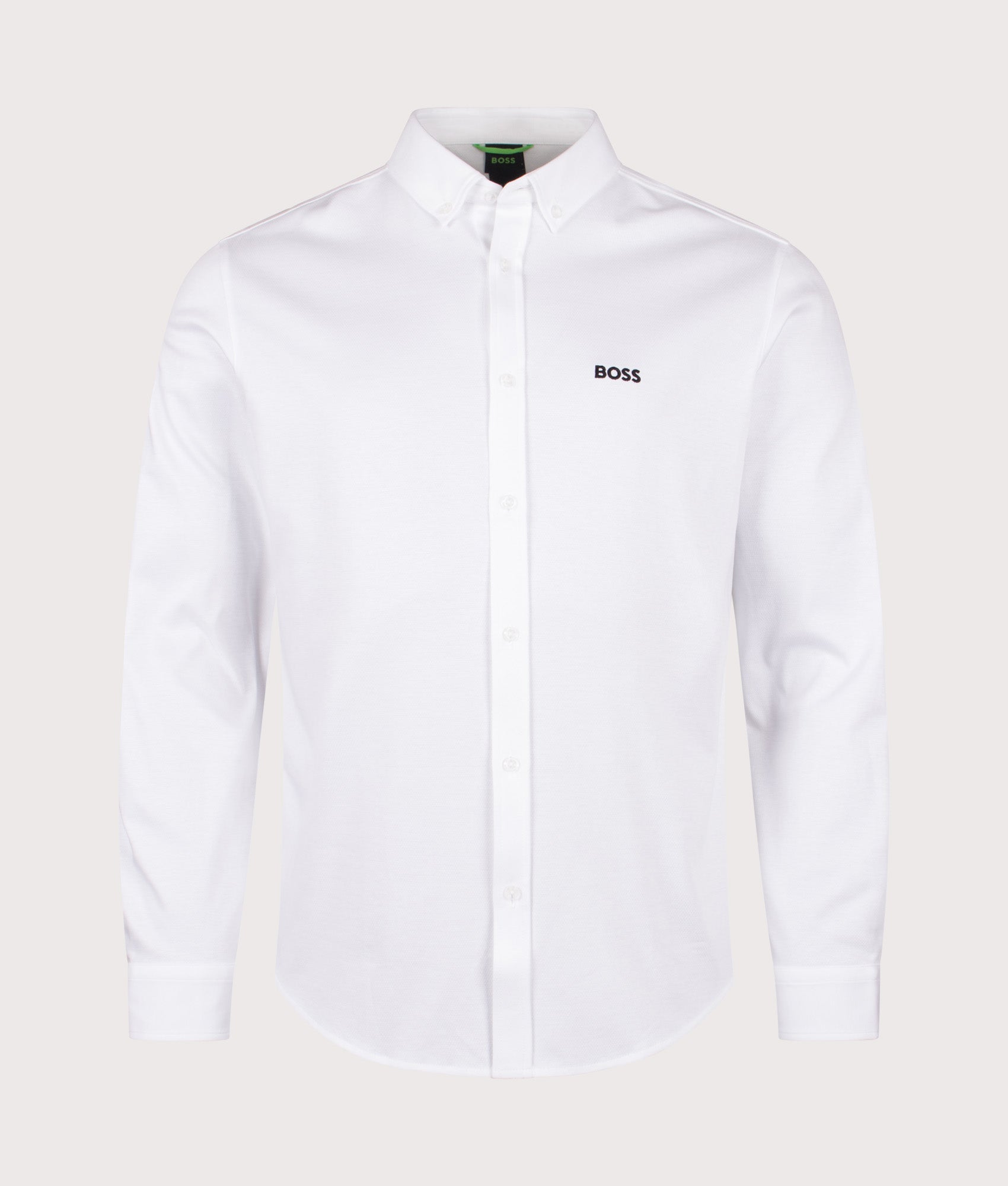 Motion Shirt in Open White | 100% Cotton | BOSS | EQVVS | Front shot 