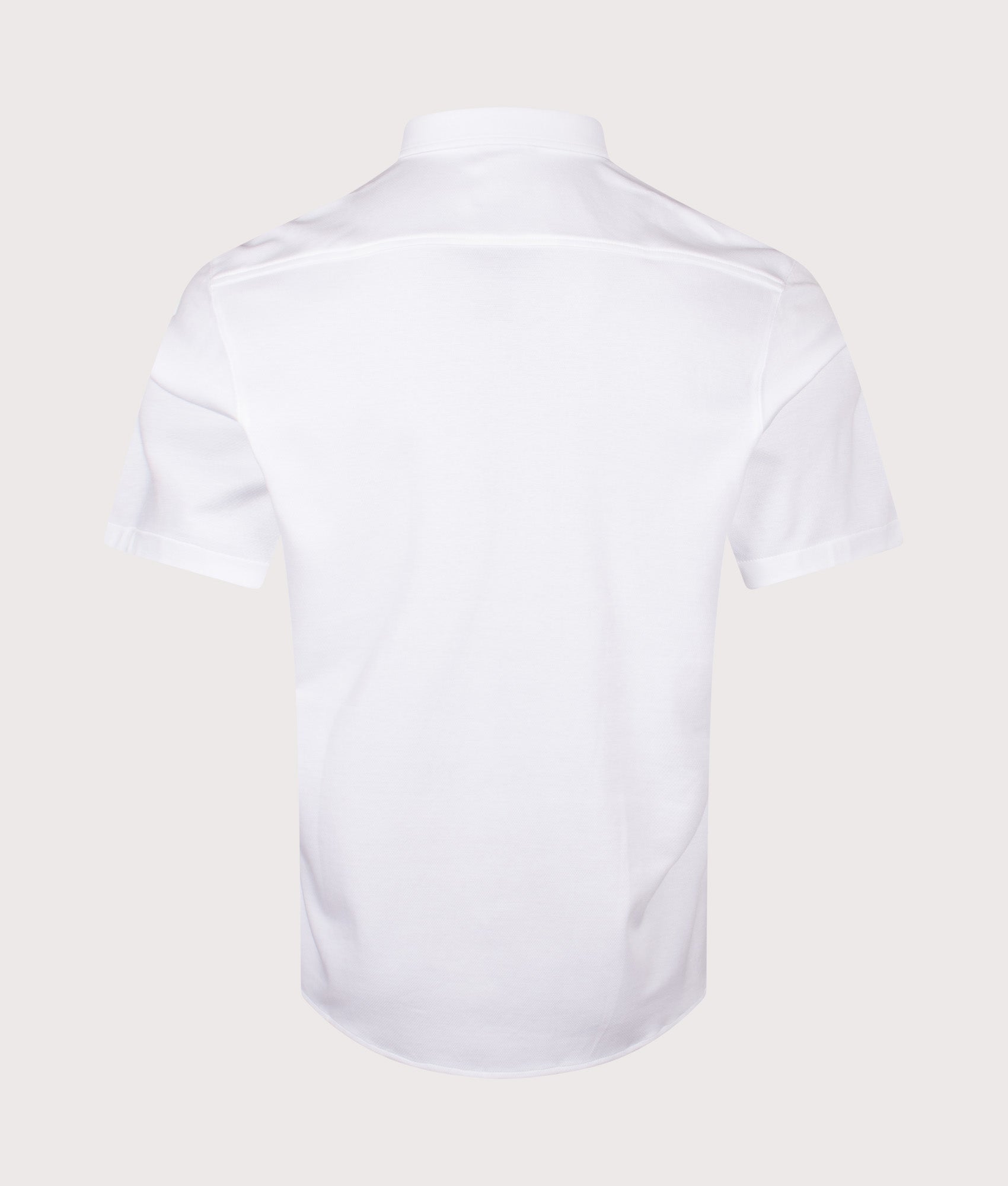 BOSS Short Sleeve Motion Shirt in White at EQVVS Menswear. Back shot.